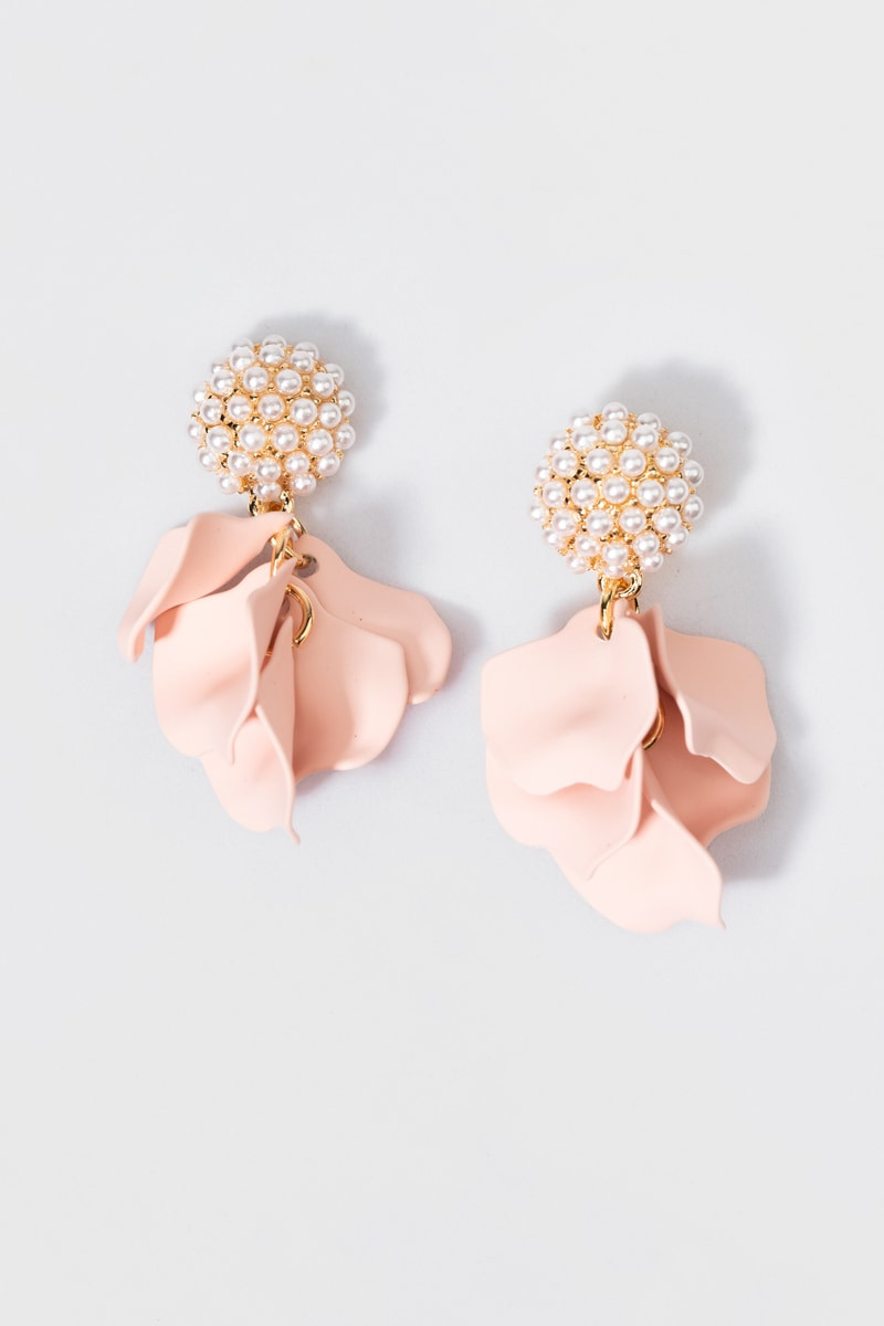 Sue Petals And Pearl Earrings