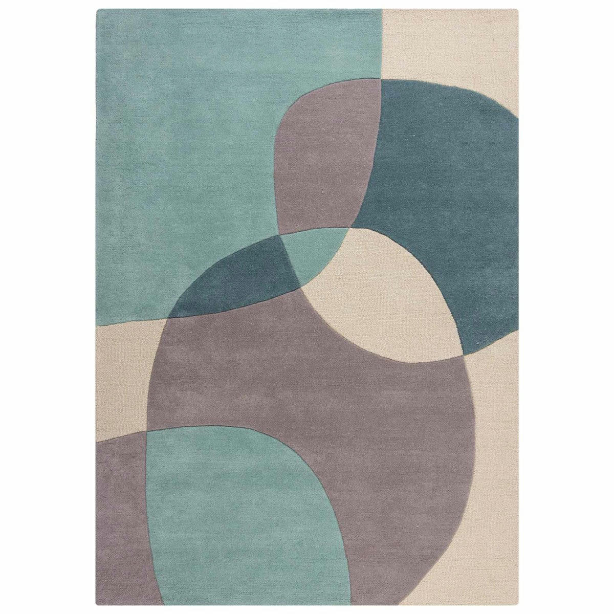 GLEE - Tapis de salon en laine bleu 160x230 cm