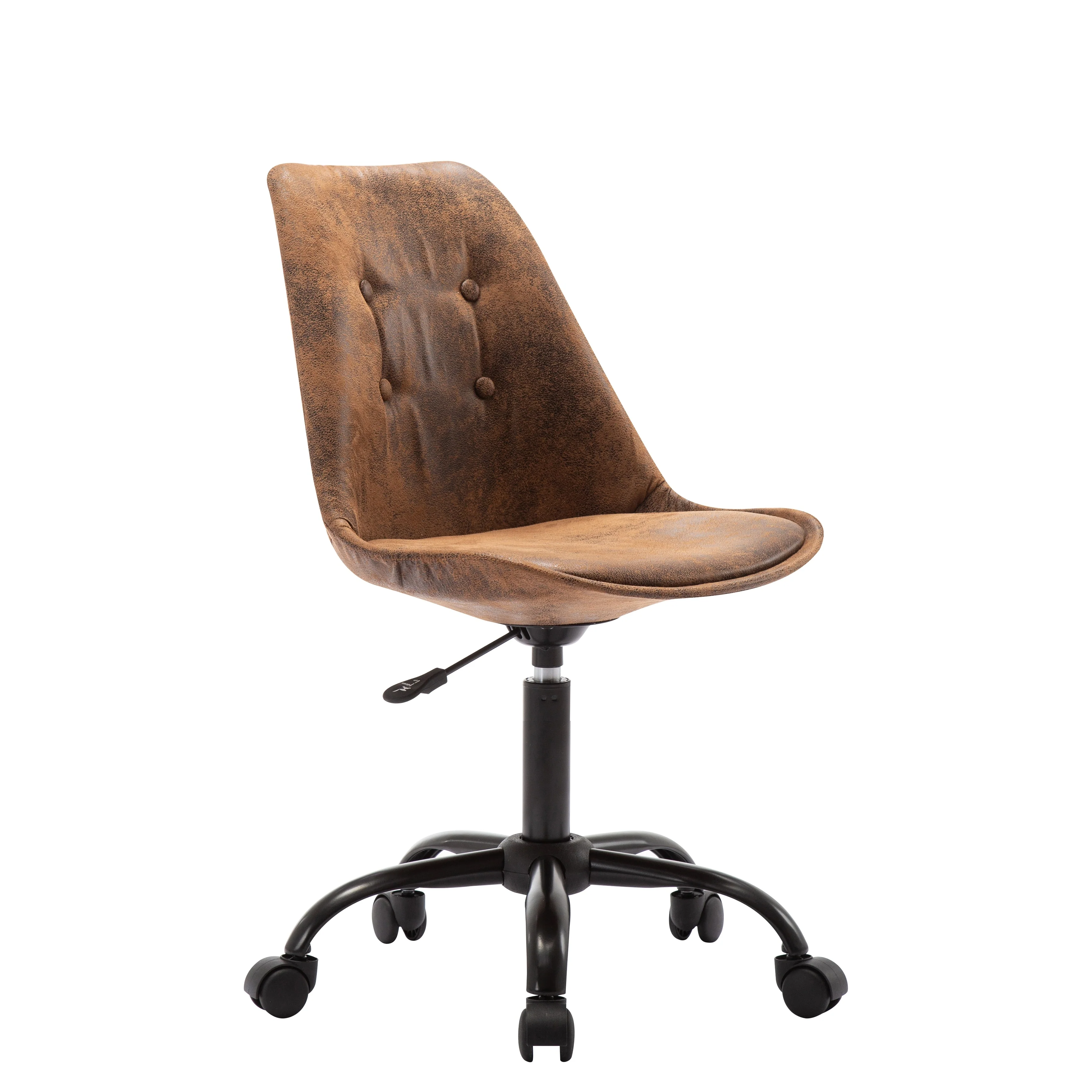 Porthos Home Fania Suede Upholstered Armless Swivel Office Chair