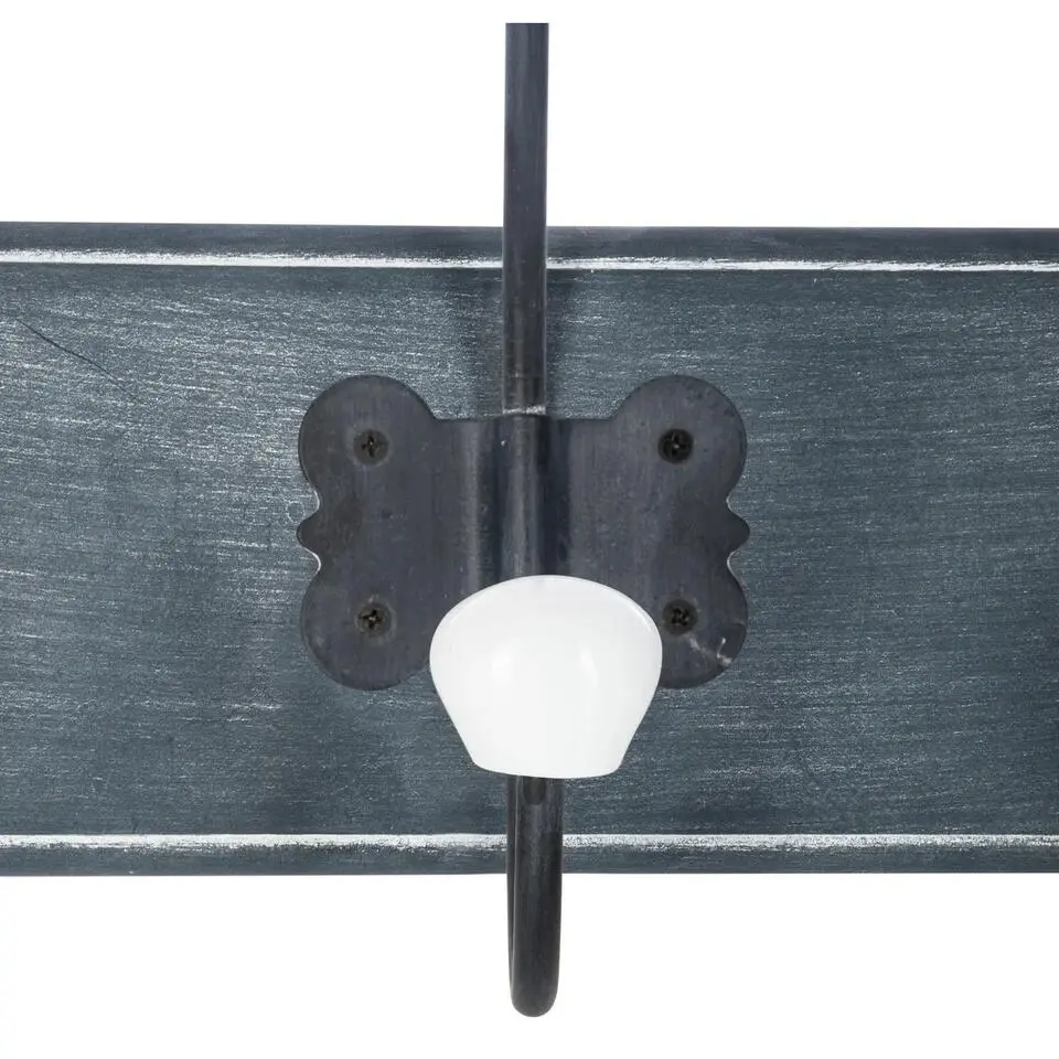 Atmosphera Kapstok rek wand/muur - antraciet - 5 haken - B60 cm