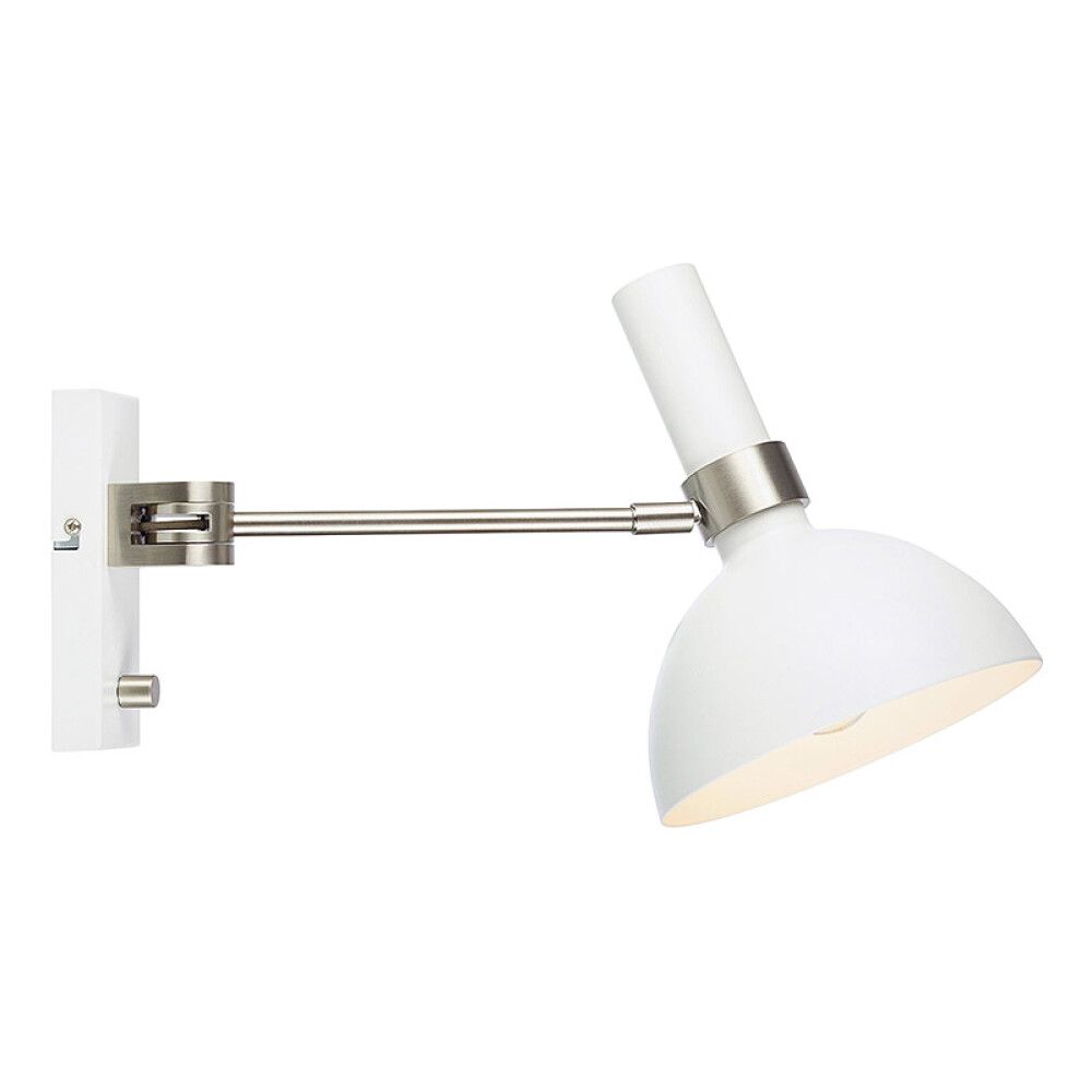 VEGGLAMPE MARKSLÖJD LARRY HVIT/STÅL