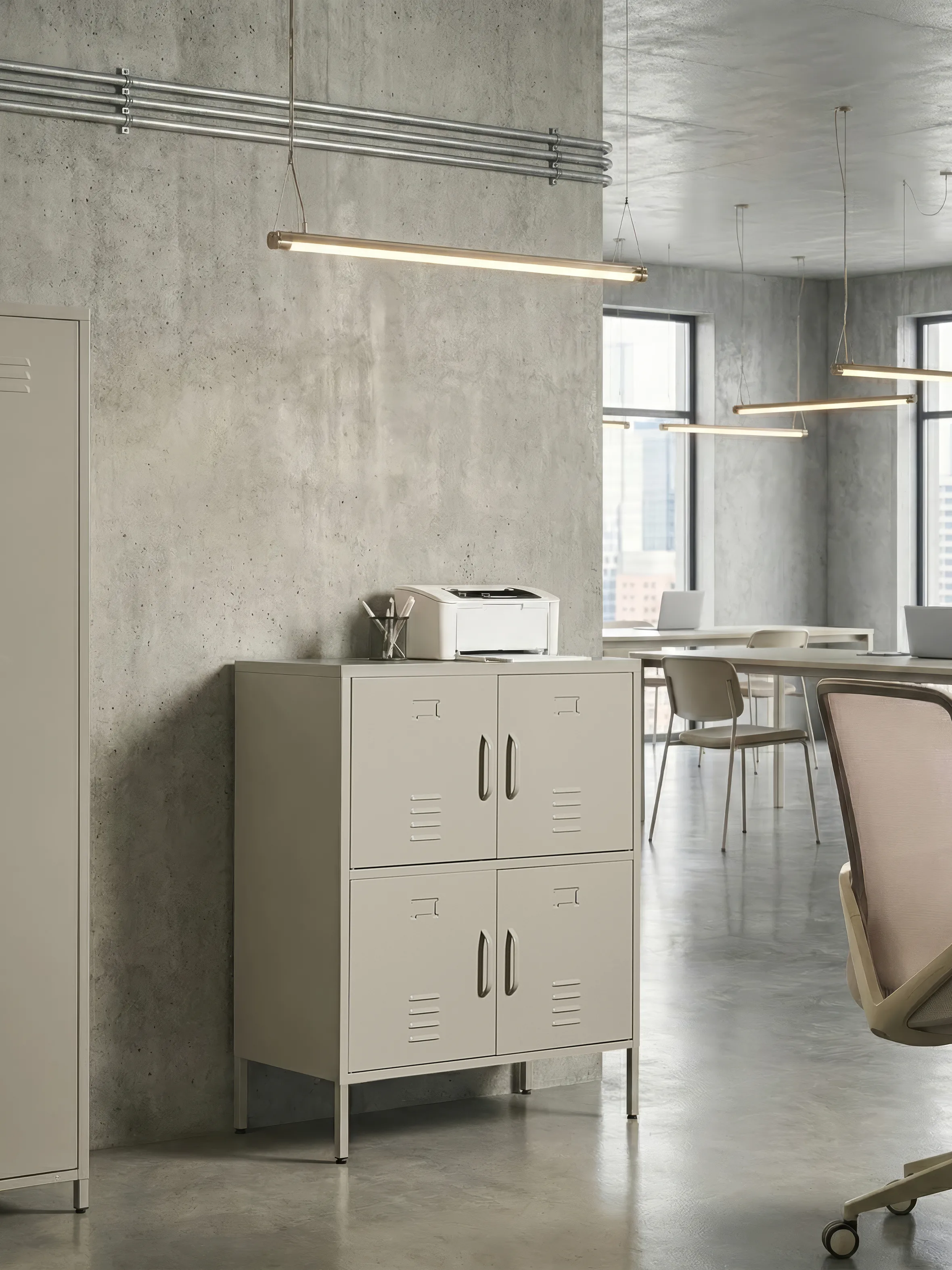 Storage Unit HOLBECK Metal Light Beige