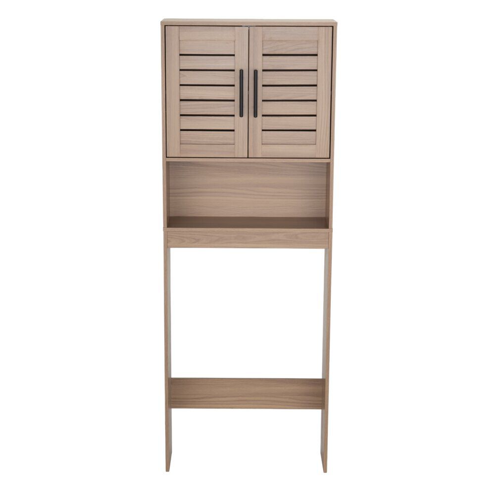 Meuble contour WC en bois 1 niche 2 portes Léon 58,5x19xH160cm