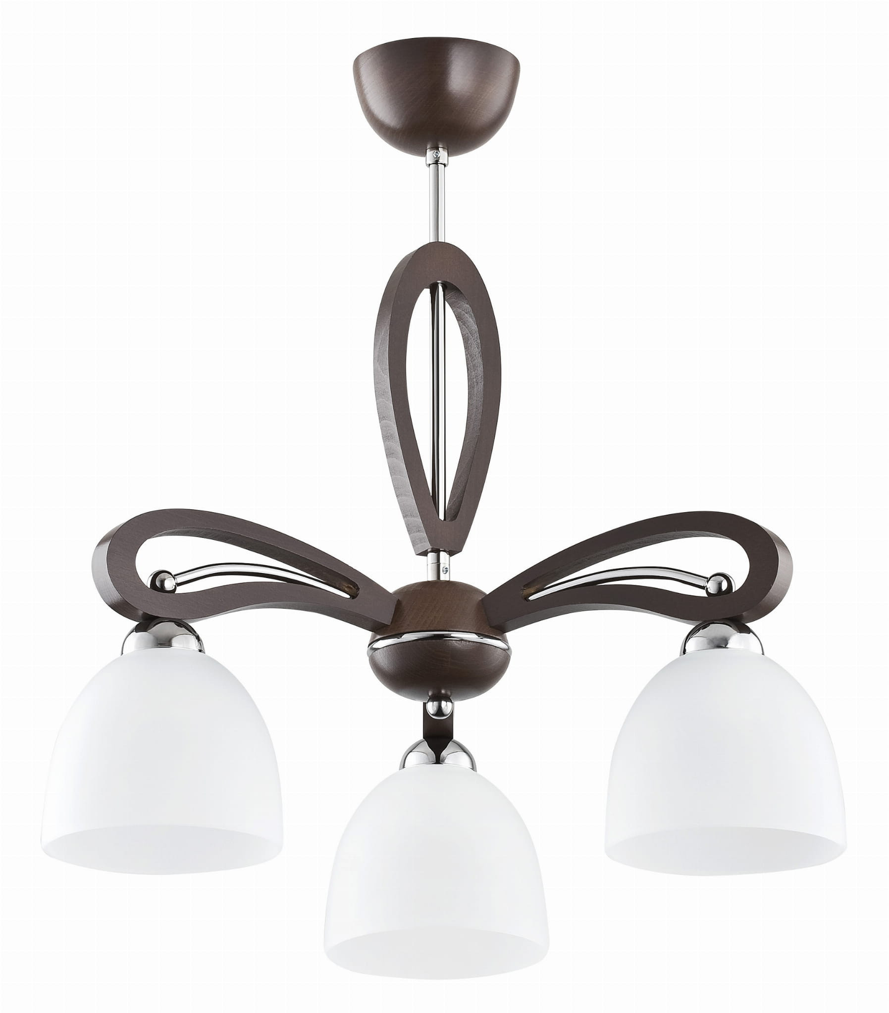 Lampa wisząca chromowana biała-brązowa Gracja 3xE27x60W Alfa
