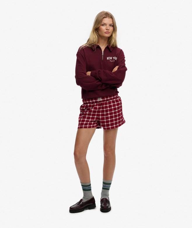Cotton Check Elastic Shorts
