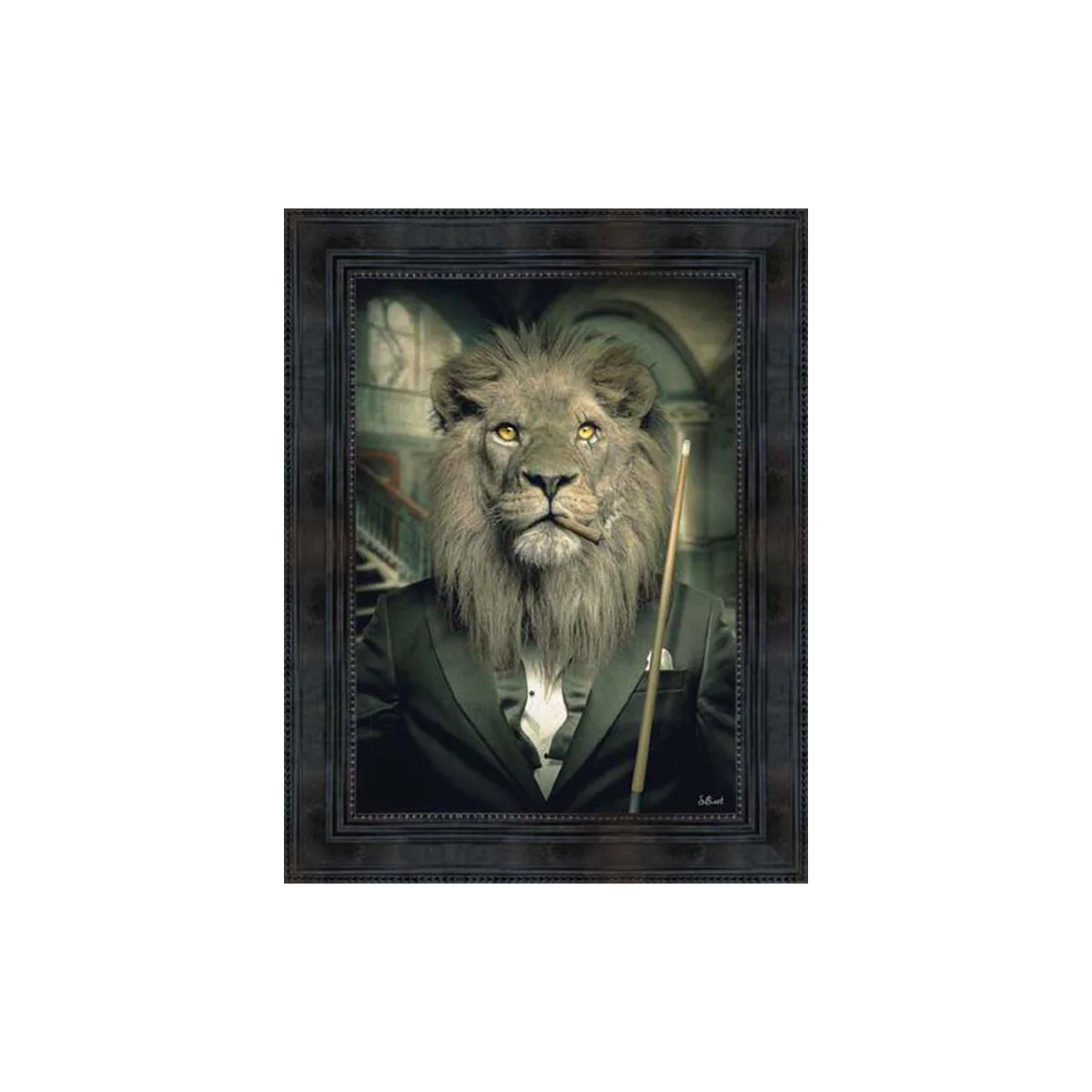 Tableau BINET LION LUXURY coloris noir