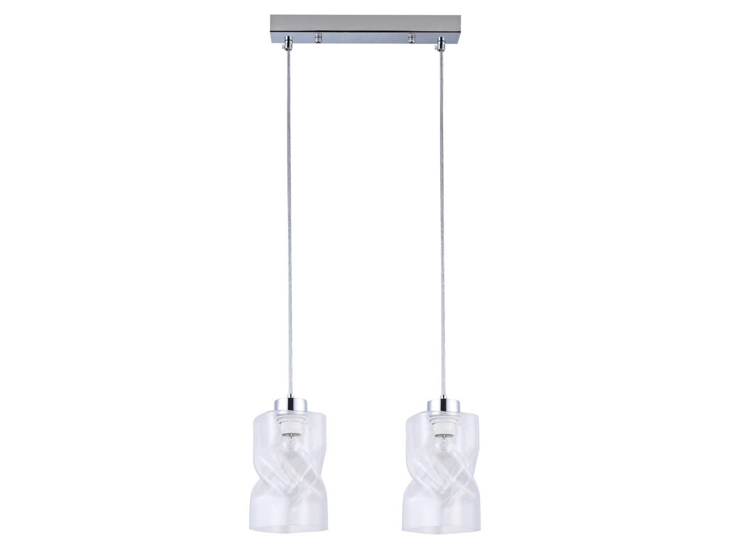 Lampa wisząca Larvik 2-punktowa stalowa srebrna