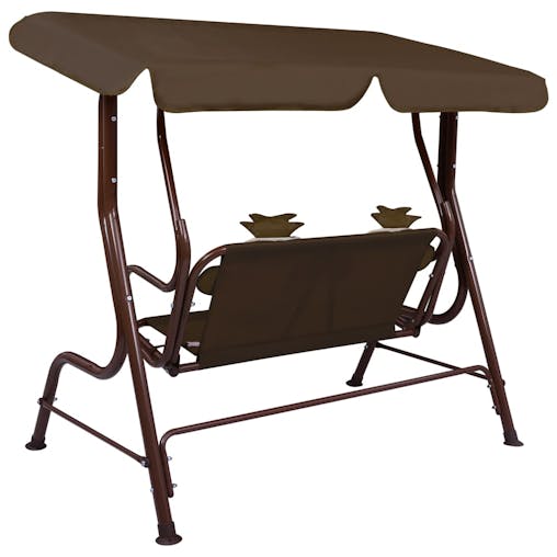 NNEVL Kids Swing Bench Brown 115x75x110 cm Fabric