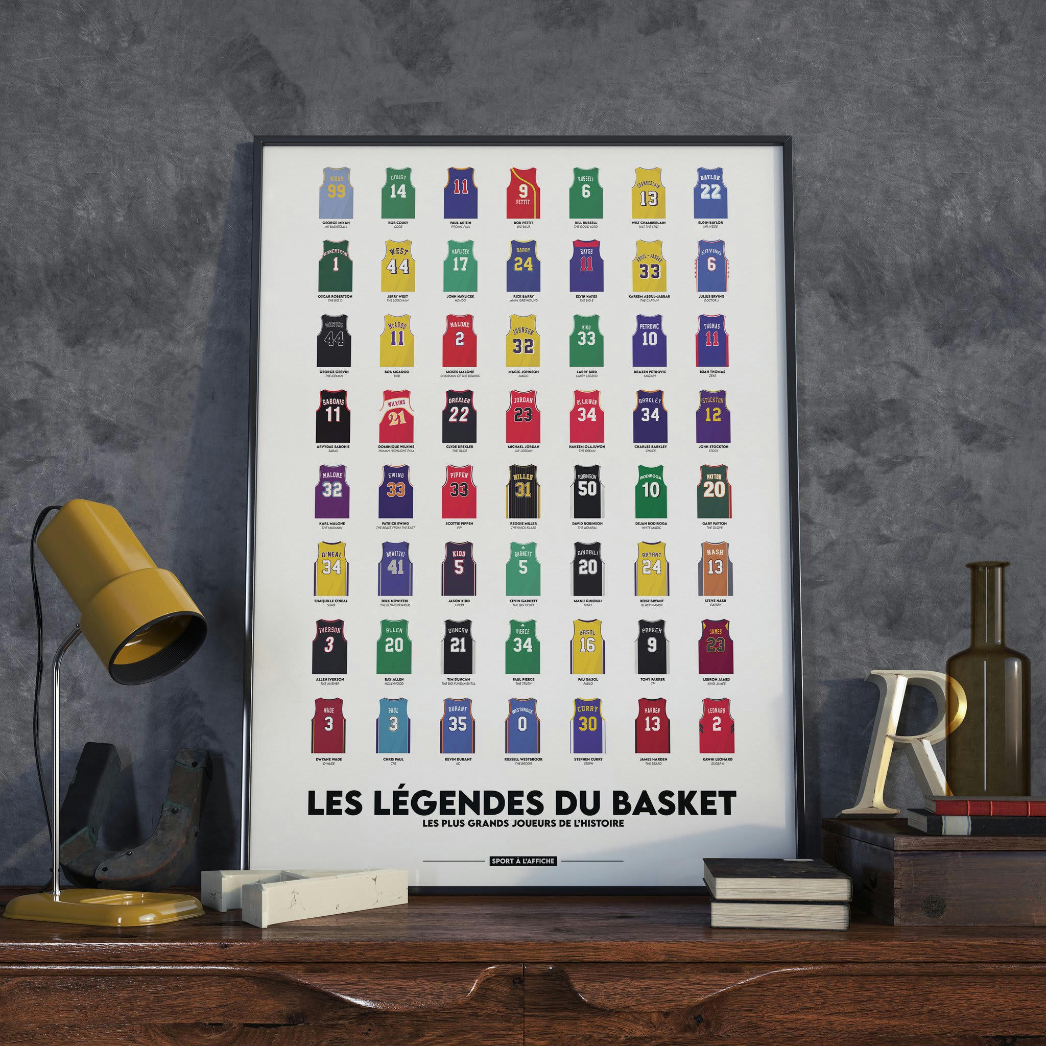 BASKET - Affiche Basket - Les Légendes du Basket - 40 x 60 cm