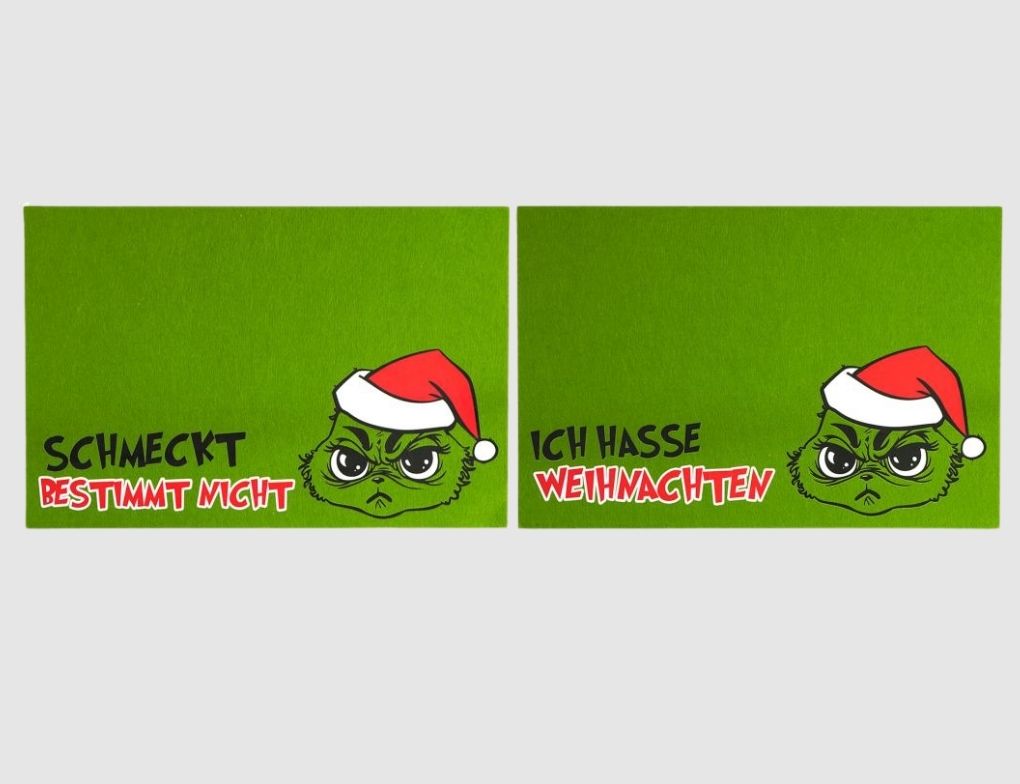 Tischset Festtagsmuffel Filz Grün