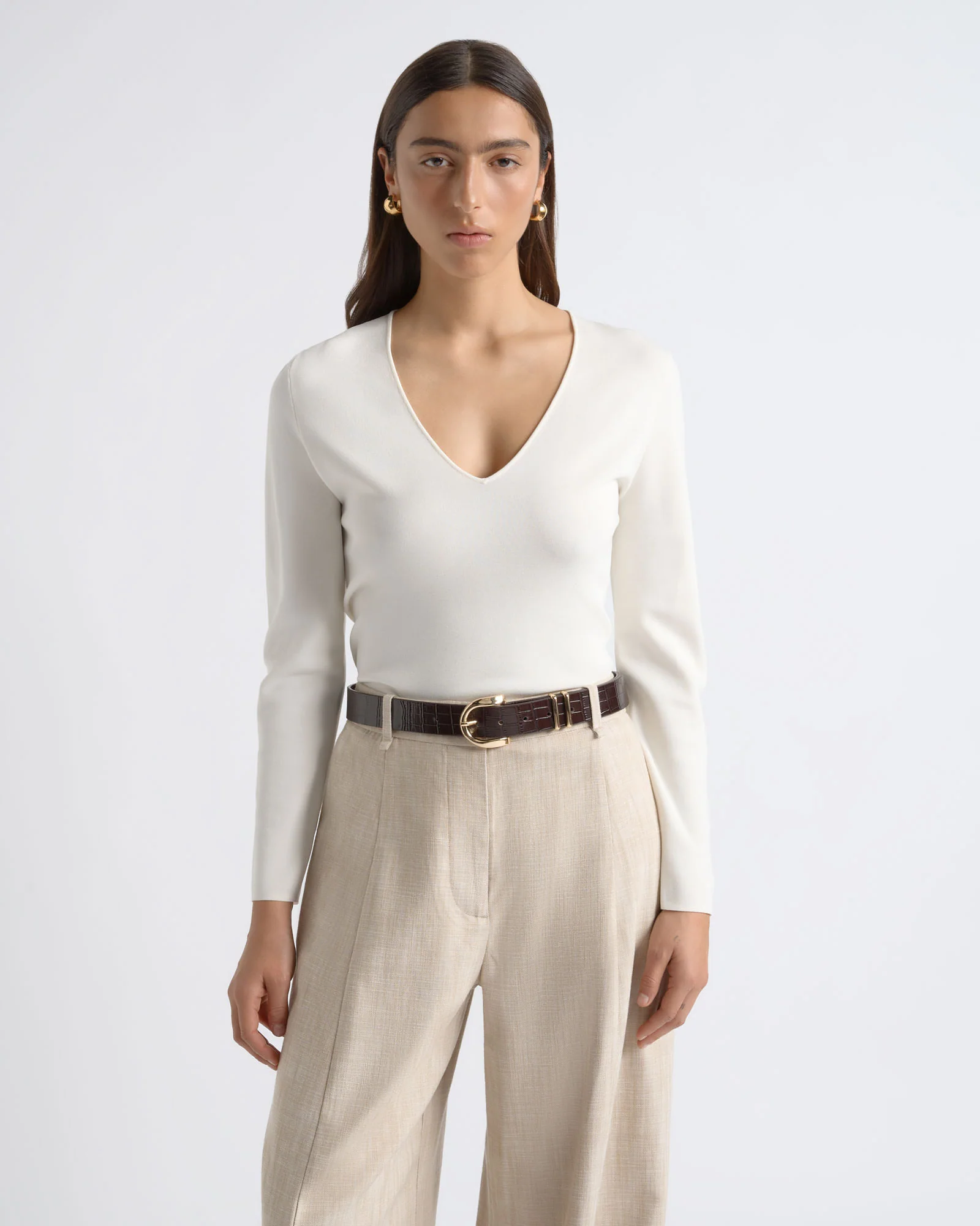 Milano Long Sleeve V-Neck Knit
