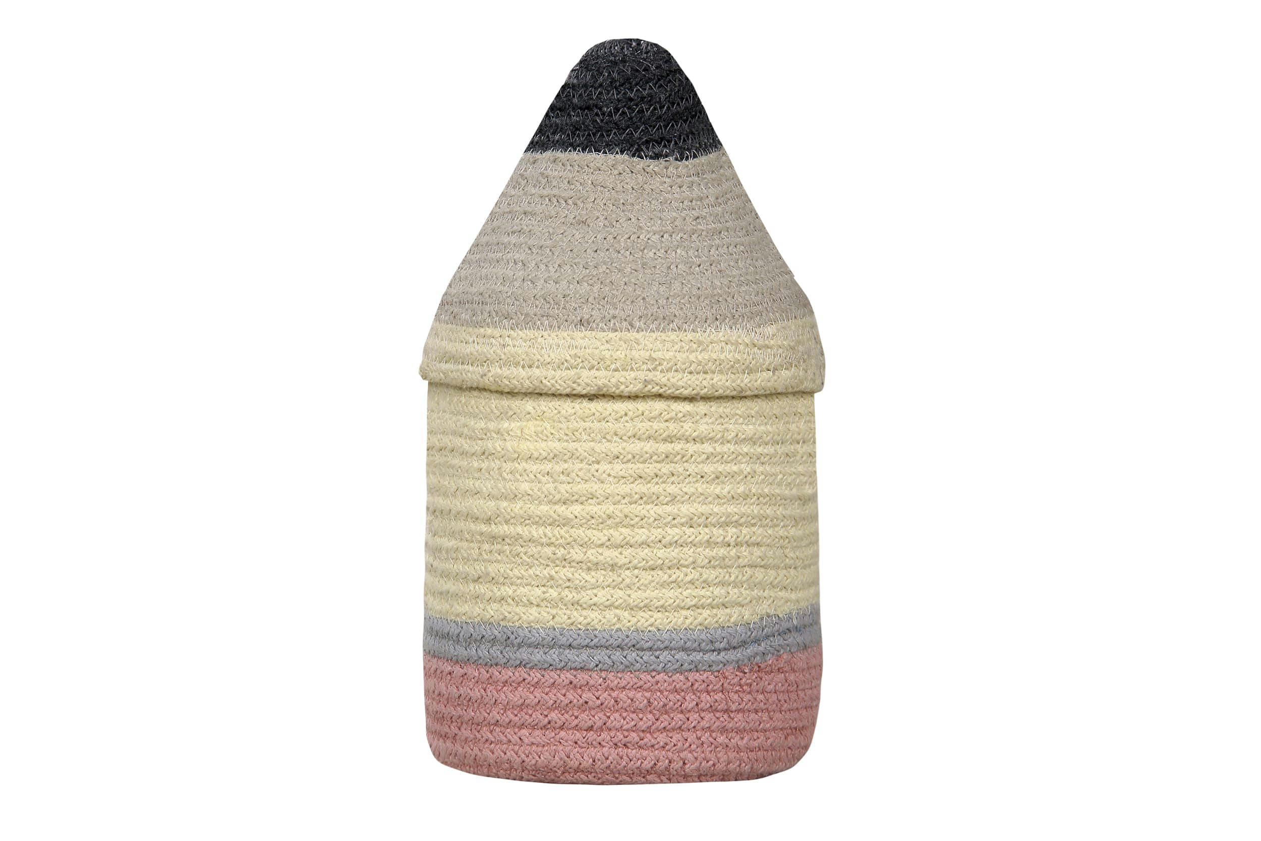 BACK-TO-SCHOOL - Panier à crayons en coton jaune Ø13x30