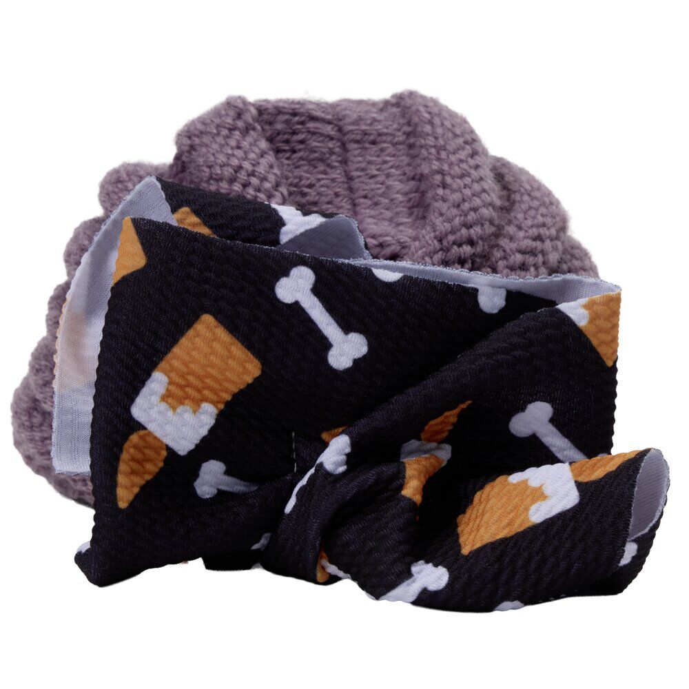 Bonnet bébé Halloween maille avec noeud polyester (2 modèles)