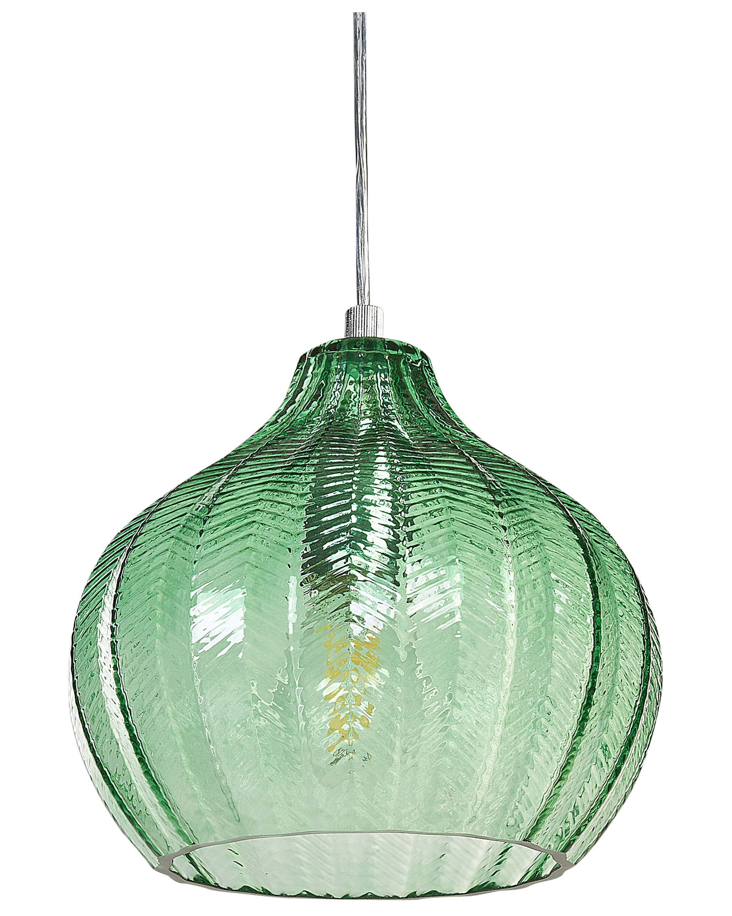 Lampa wisząca szklany klosz zielona