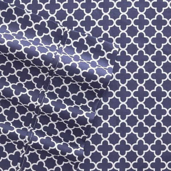 Soft Essentials 4-piece Deep Pocket Quatrefoil Pattern Bed Sheet Set