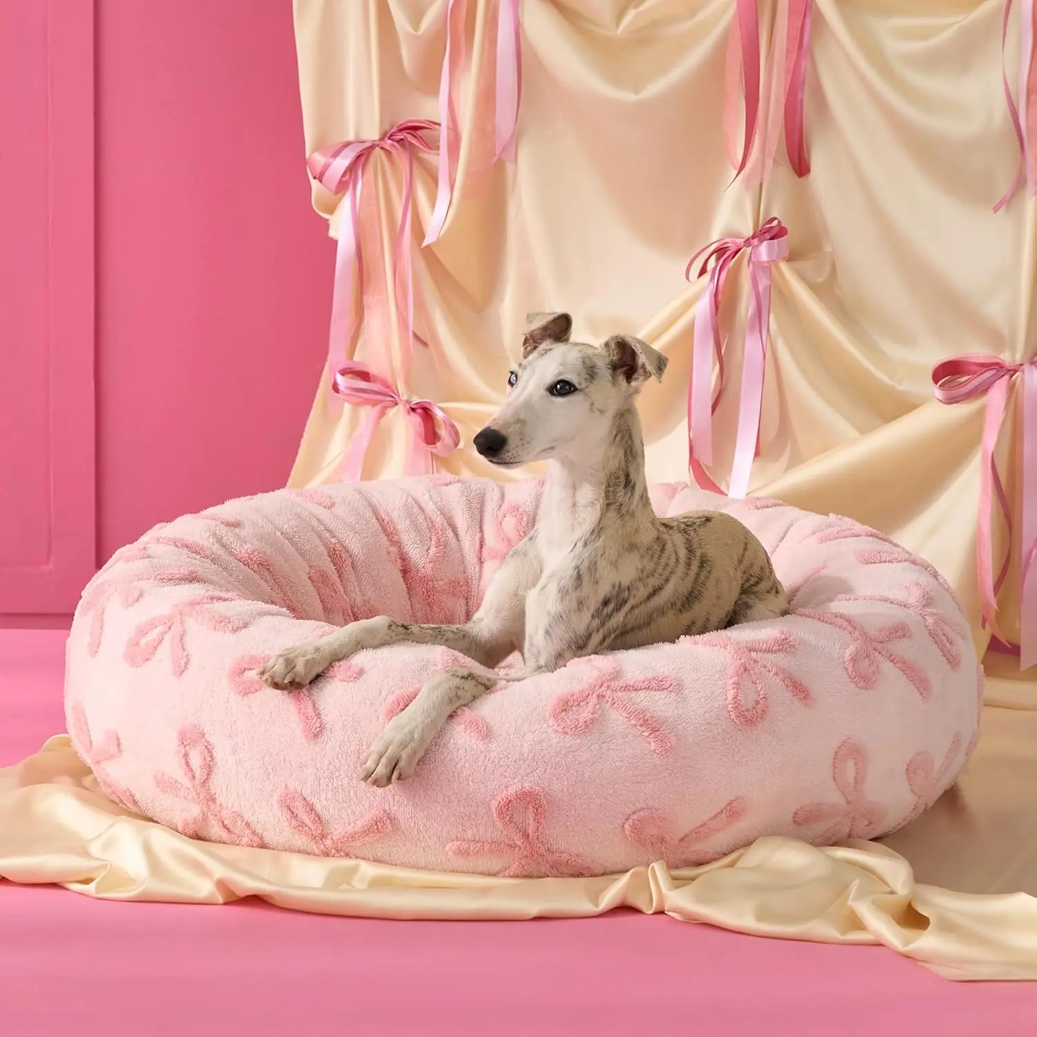 Lesure Donut Pet Bed – Cozy, Calming, Washable, Anti-Slip, for Small/Medium/Large Dogs & Cats