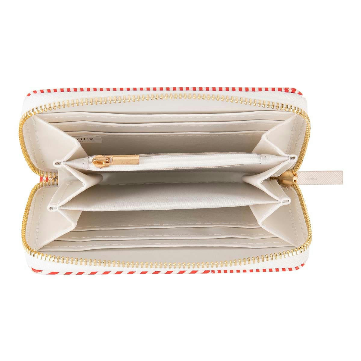 - Portefeuille Femme - Rayures Blanches Et Rouges