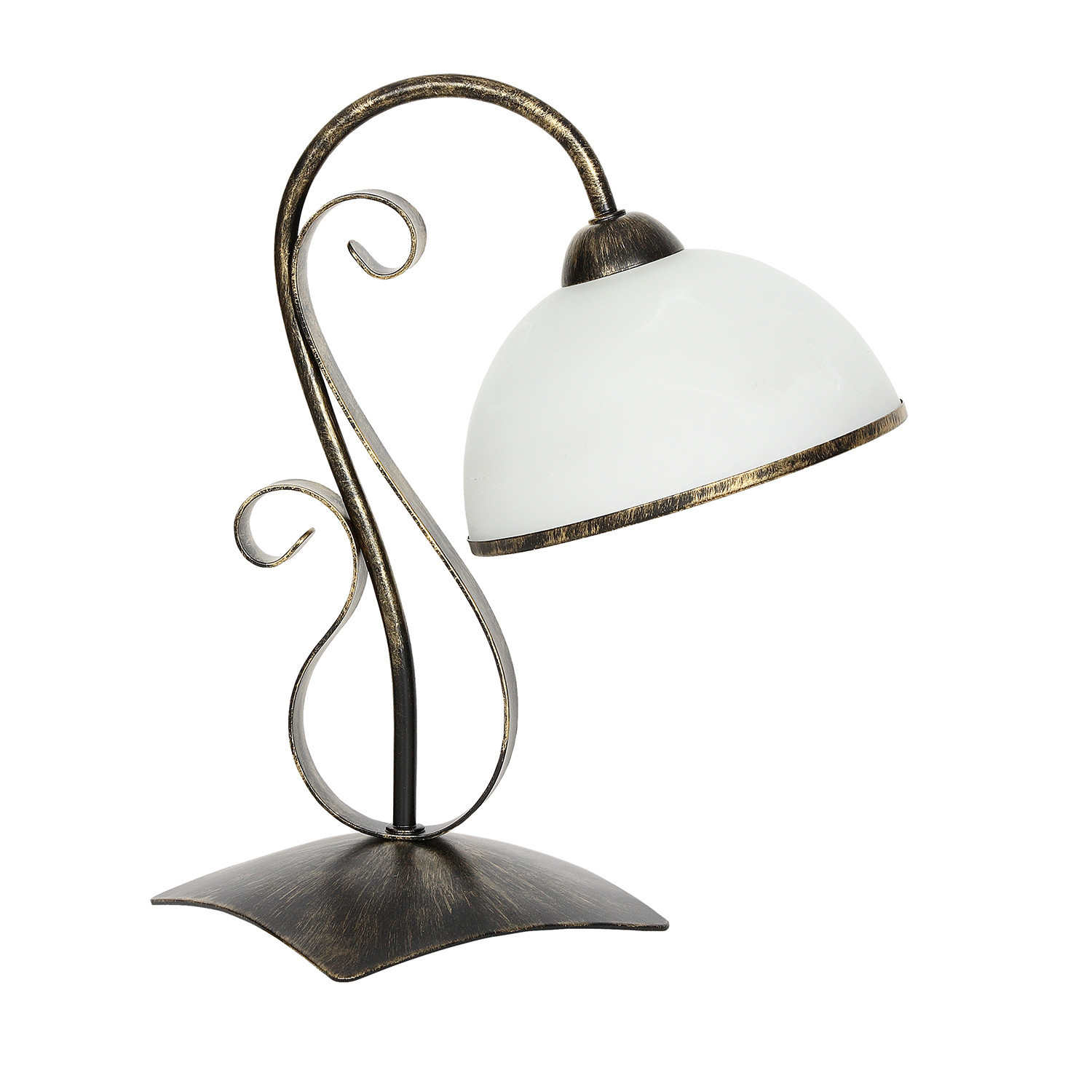 Lampa stołowazłota patyna-biała Antica 1xE27x15W wys:37cm Luminex
