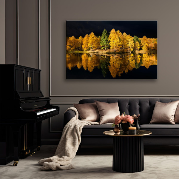 Feeby Obraz na płótnie, Las Jezioro Drzewa Natura 60x40