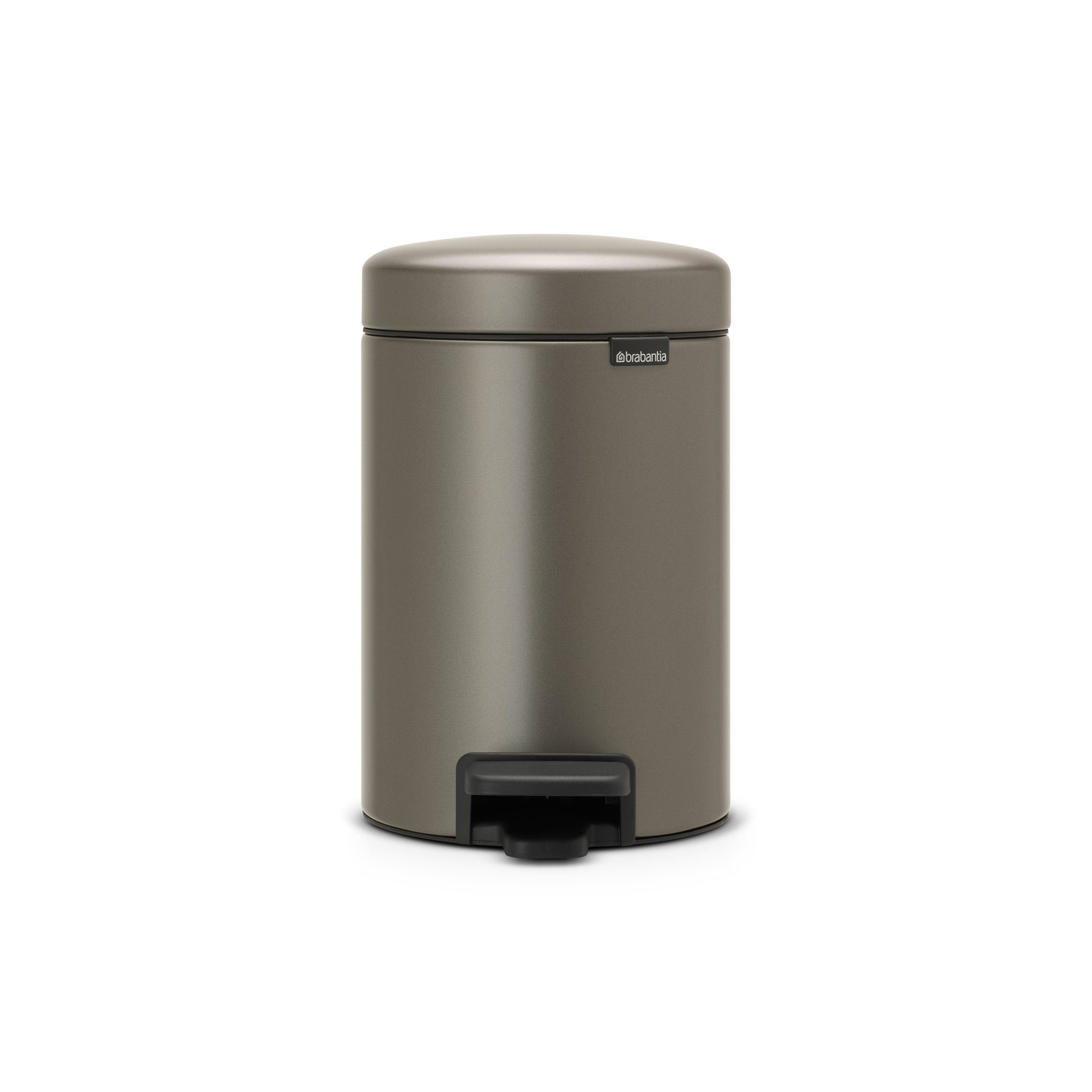 Brabantia NewIcon Pedaalemmer, 3 liter, kunststof binnenemmer - Platinum