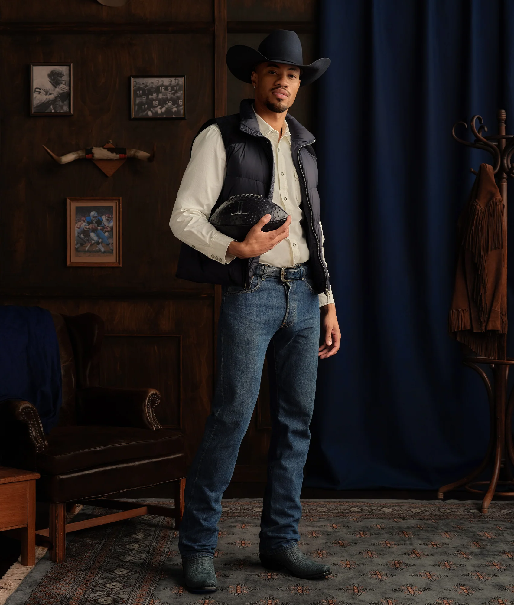 Vaquero Puffer Vest - Navy