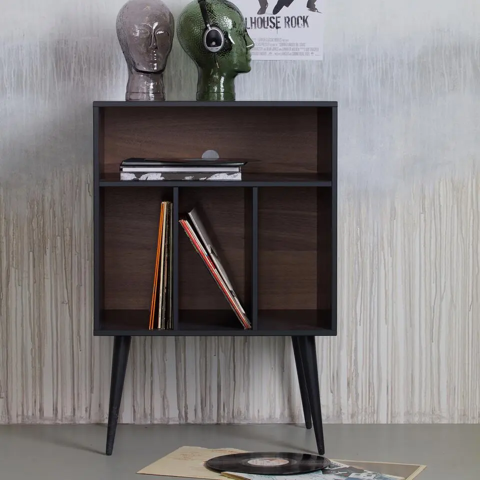 WOOOD James Kastje - Grenen - Zwart/Noten - 83x60x44