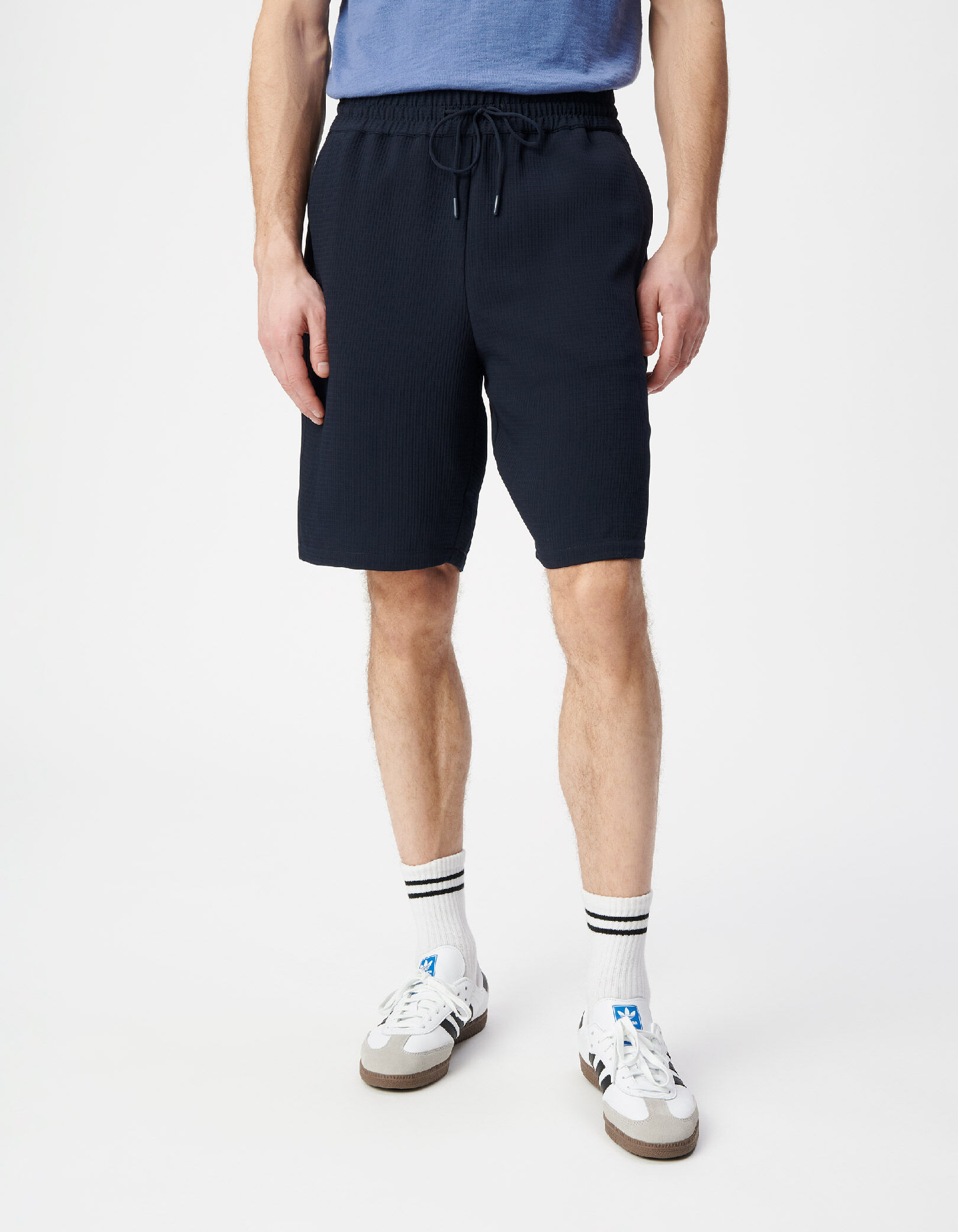 Bermuda marine seersucker DRY FAST Homme