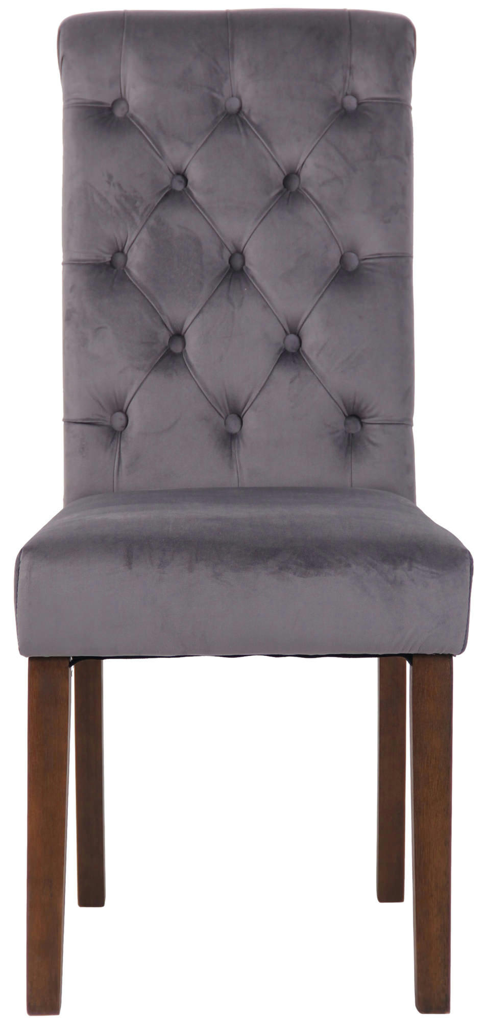 LISBURN - Chaise de salle à manger matelassée en velours Gris foncé