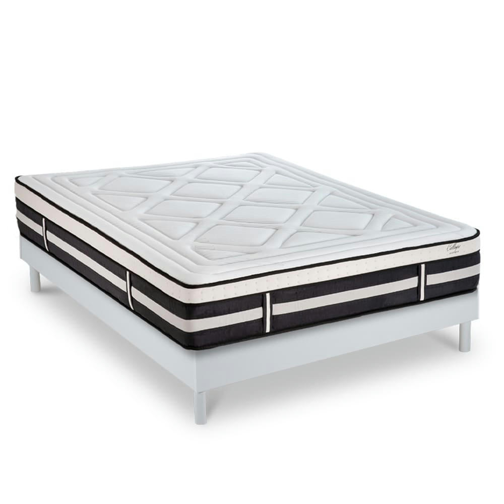 CALLIOPE - Ensemble Matelas à Mémoire de forme h28cm et sommier bois 140x200