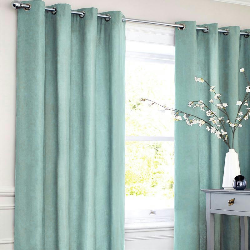 COTTON - Rideau en polycoton bleu clair 140x250