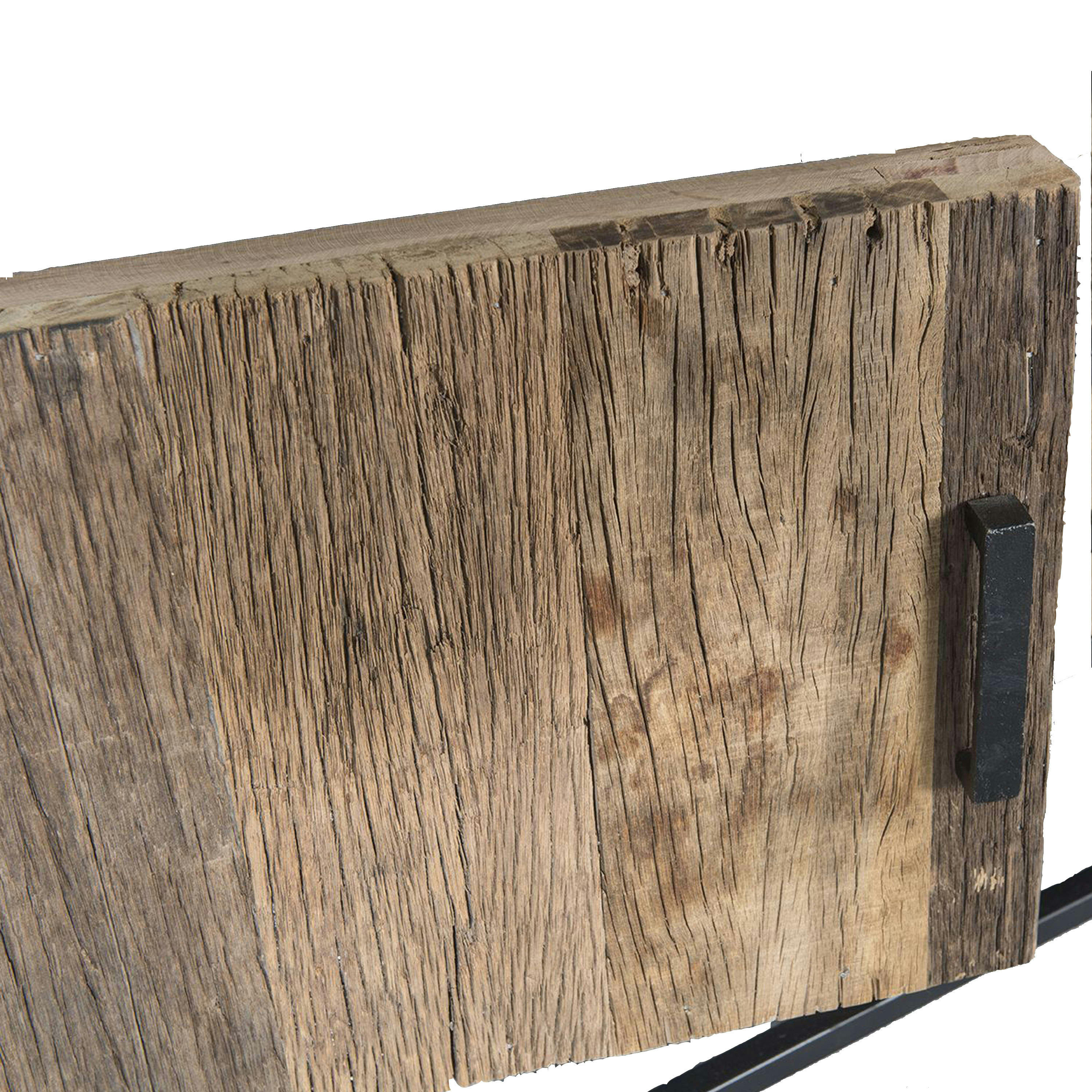 RIVERWOOD - RIVERWOOD-Buffet haut 2 portes 4 tiroirs, bois recyclé et métal noir