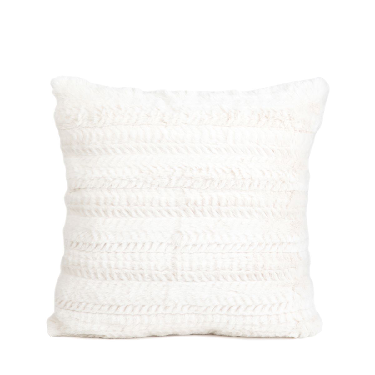 Poszewka MARIL ze sztucznym futerkiem ecru 45x45 cm