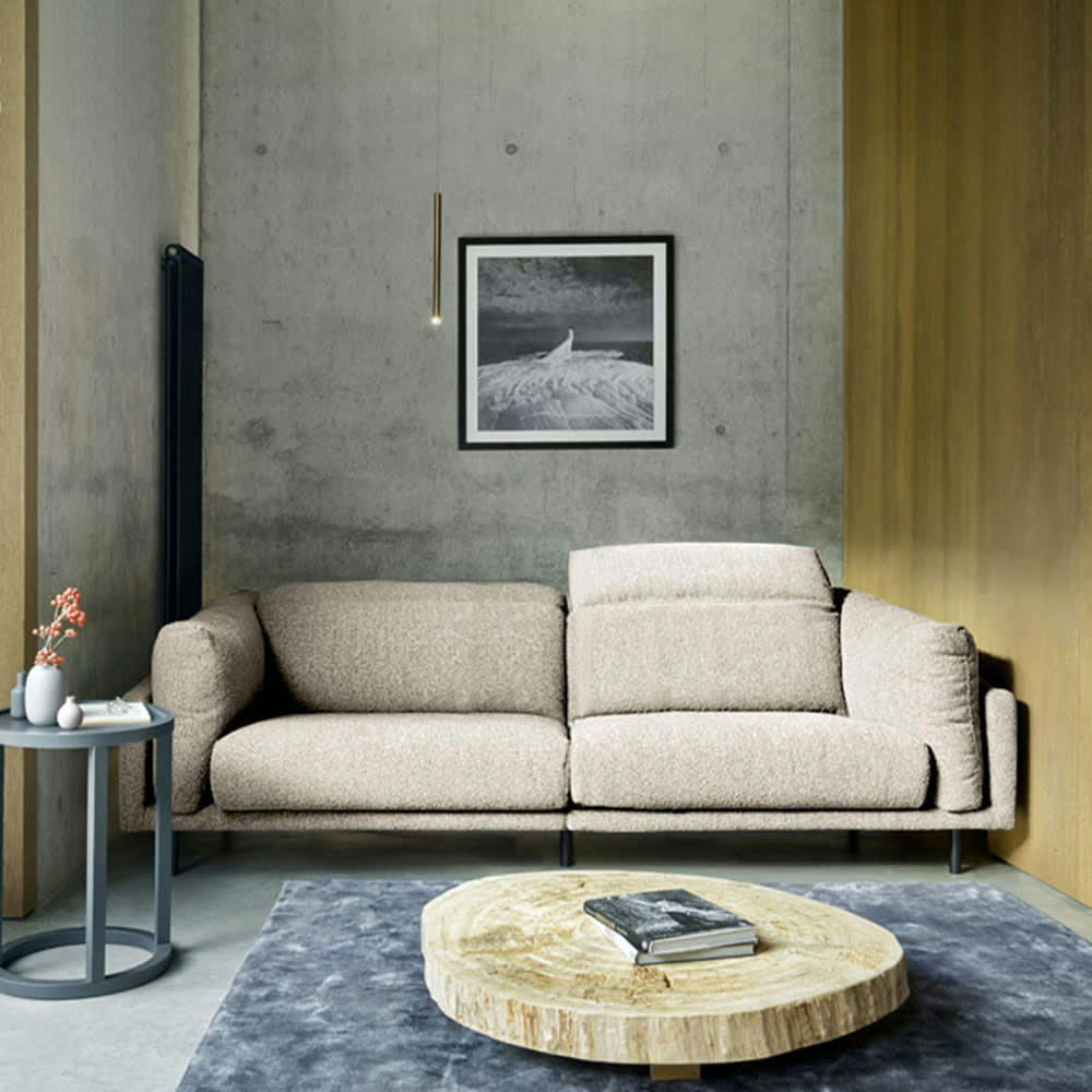 PALAZETTO - Canapé 3 places droit tissu beige