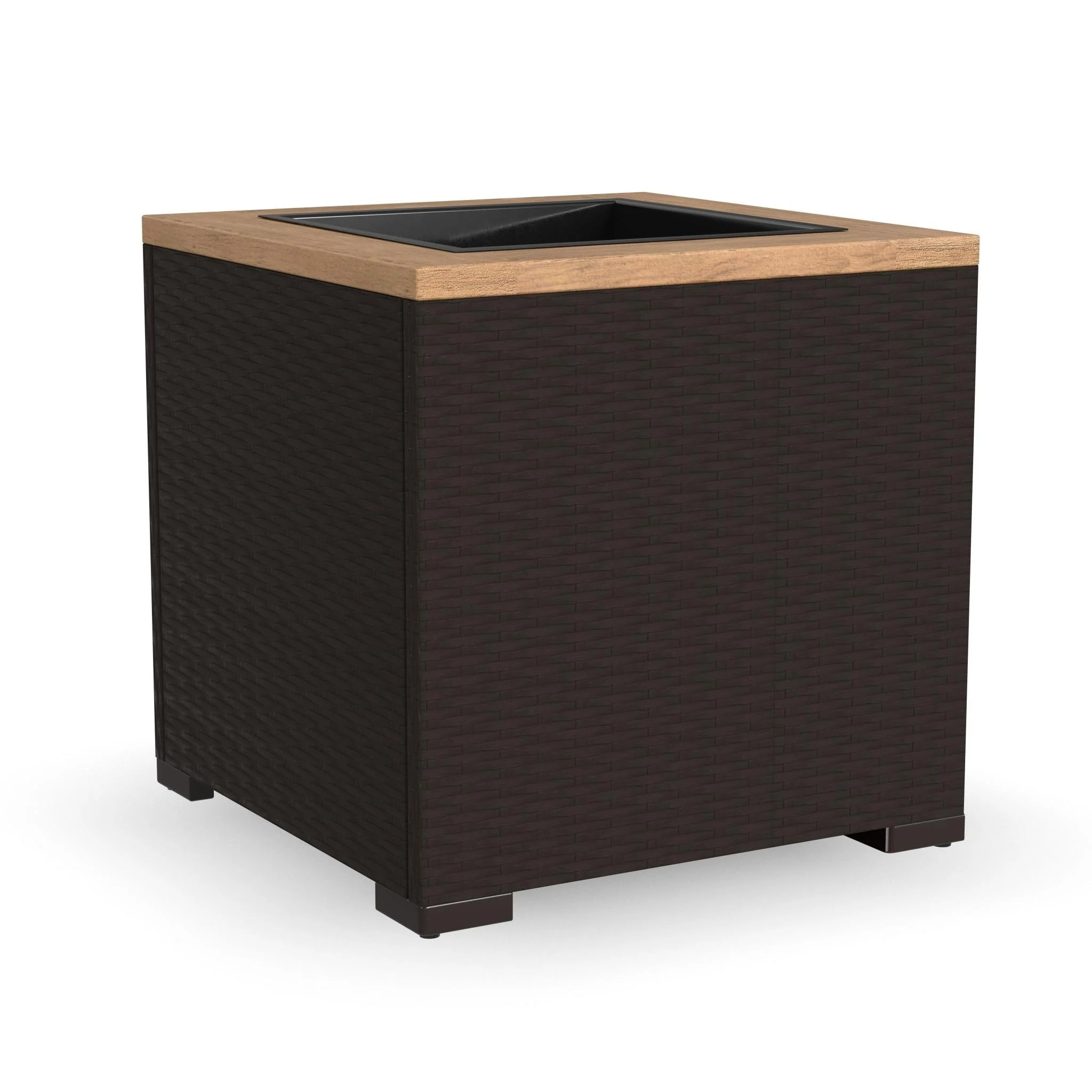 Palm Springs Brown Rattan Indoor/Outdoor Planter by Homestyles - 18 x 18 x 18