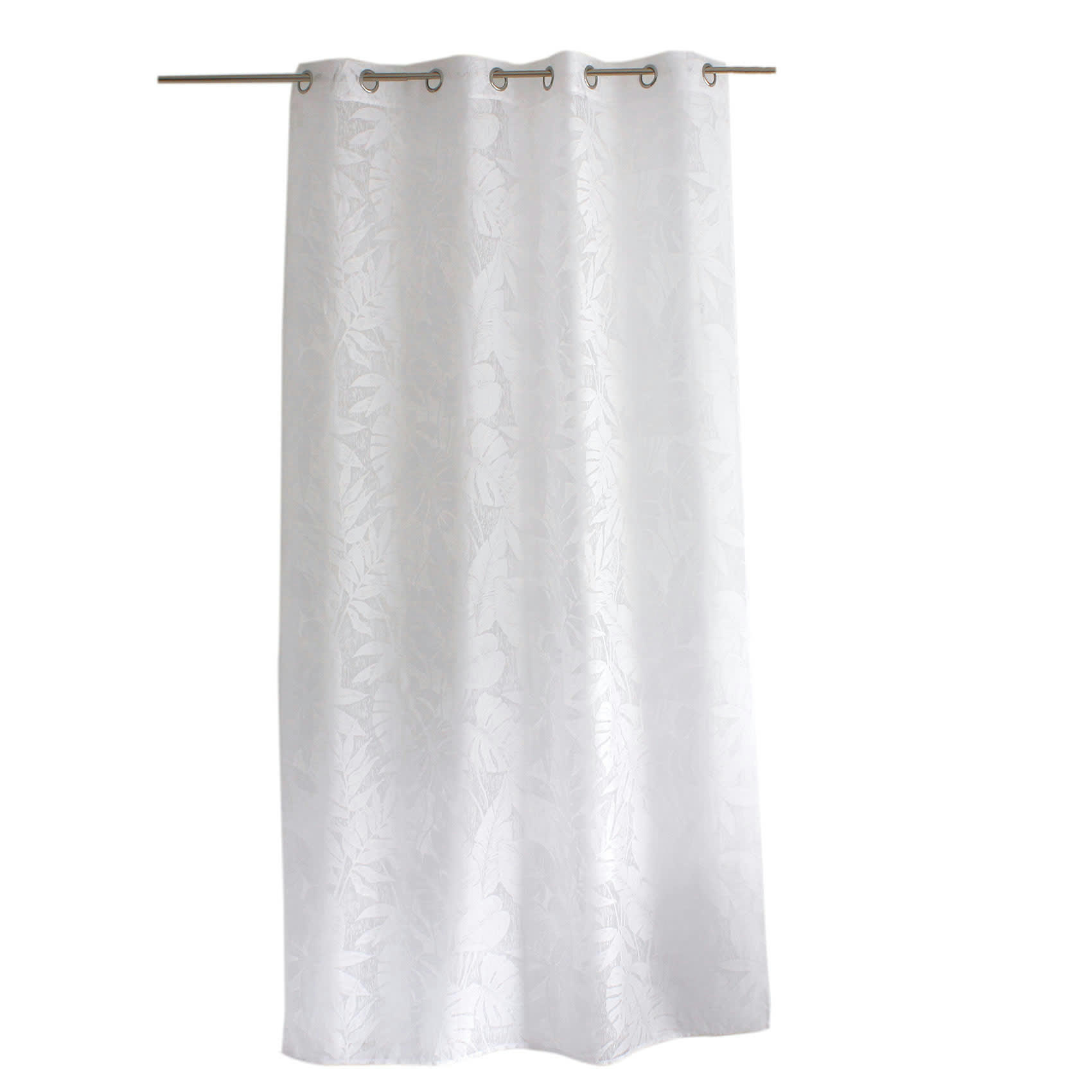 - Voilage tamisant à motif dévoré polyester/etamine blanc 140x240 cm