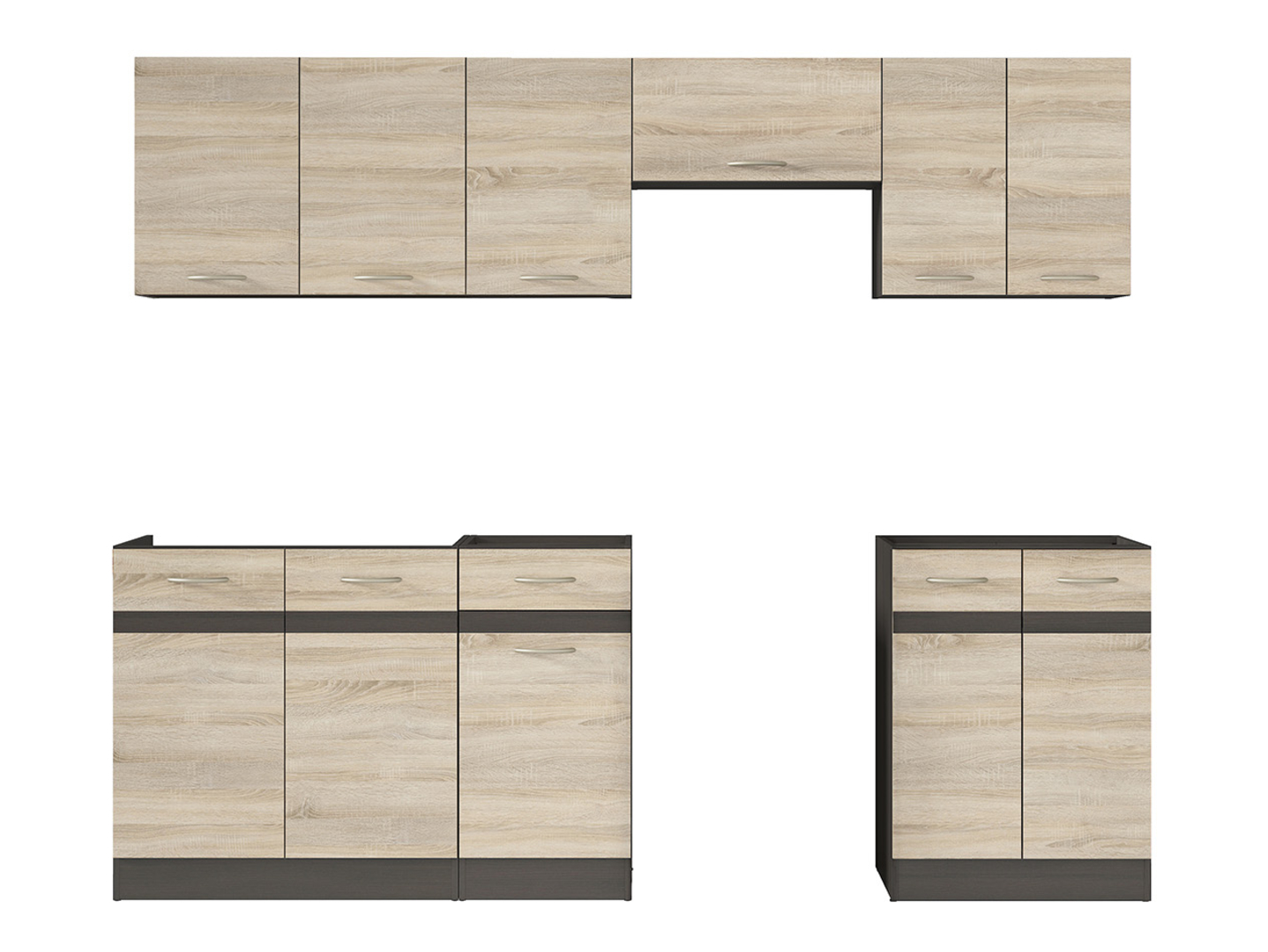 Komplet kuchenny Junona Line 240 cm dąb sonoma bez blatu