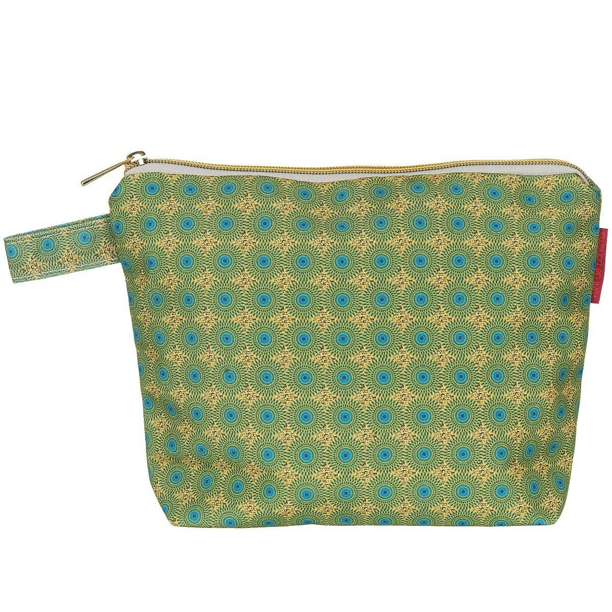 HANOÏ - Pochette en toile outdoor imprimé graphique jaune 19x28cm