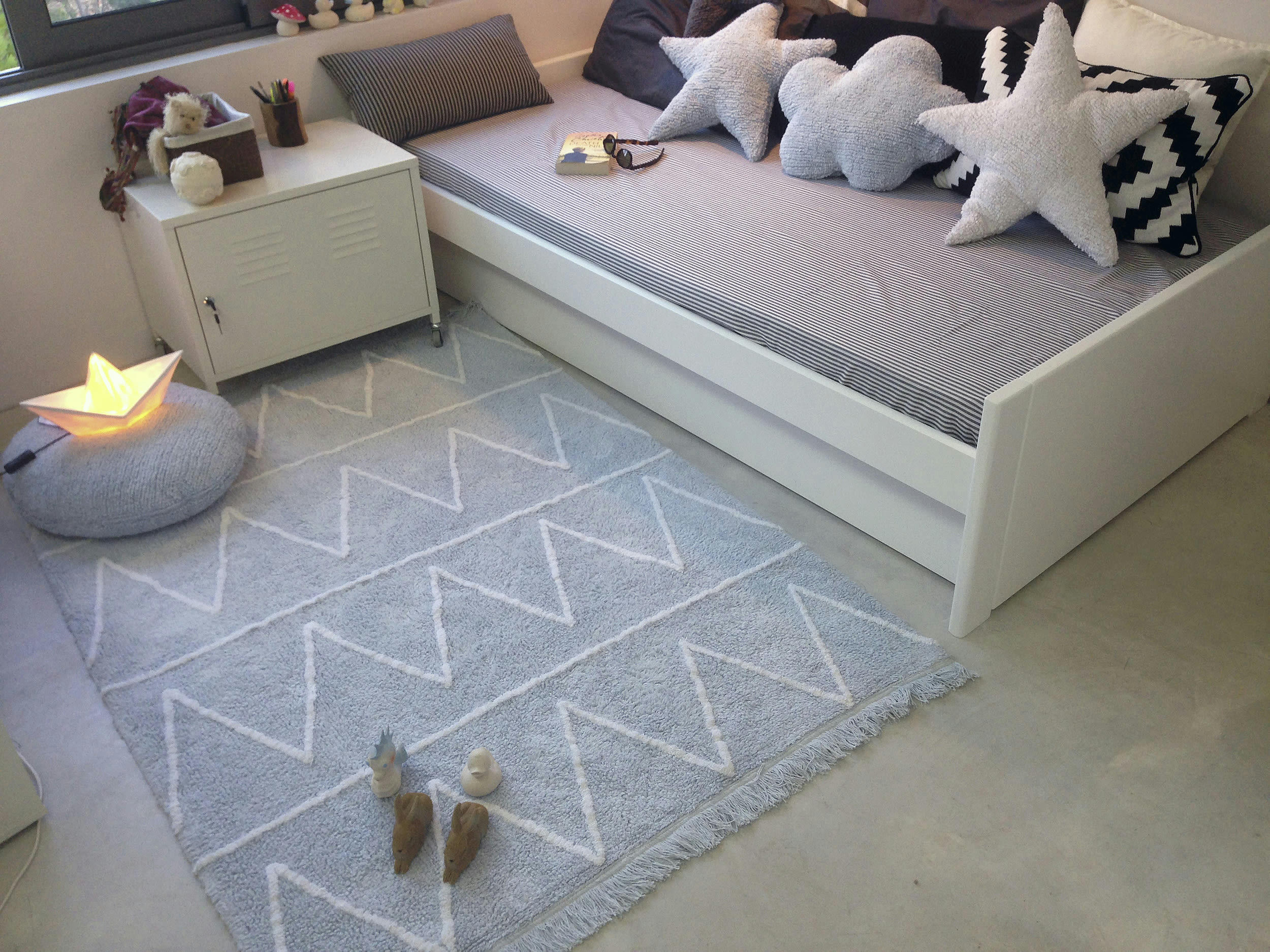 CLOUD - Coussin nuage coton bleu 50x40