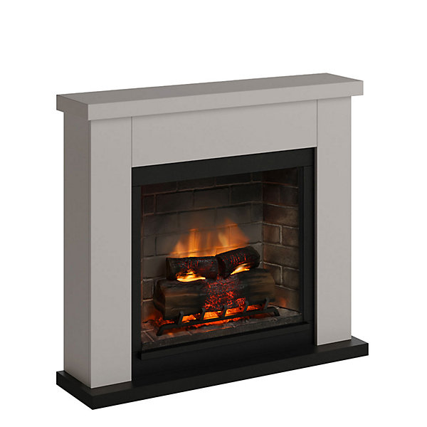Cheminée électrique connectée 1400W - FRODE Powerflame 2 - effets flammes 3D, et crépitement - Beige
