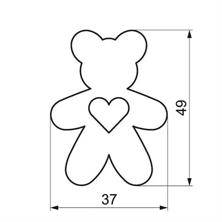 Wykrawacz 4,9 cm Smolik - Miś z serduszkiem 4SS.934/V