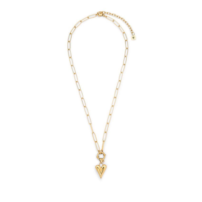 Manfield Goudkleurige stalen schakelketting