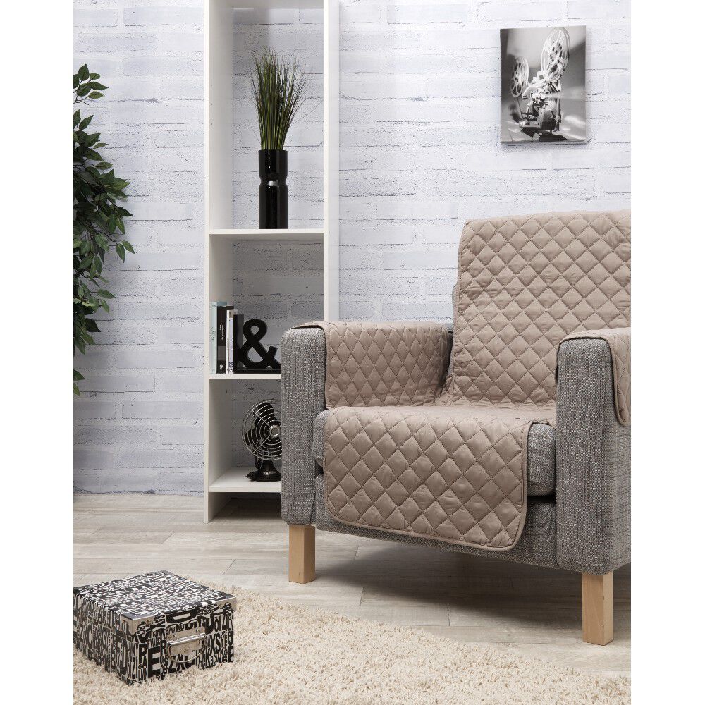 Protège fauteuil taupe uni