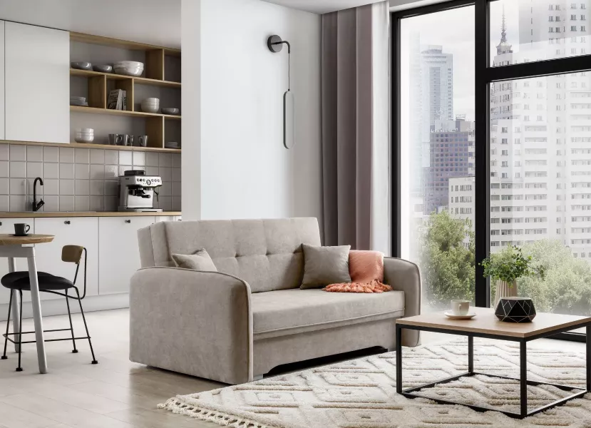 Sofa rozkładana z funkcją spania LAINE beżowa
