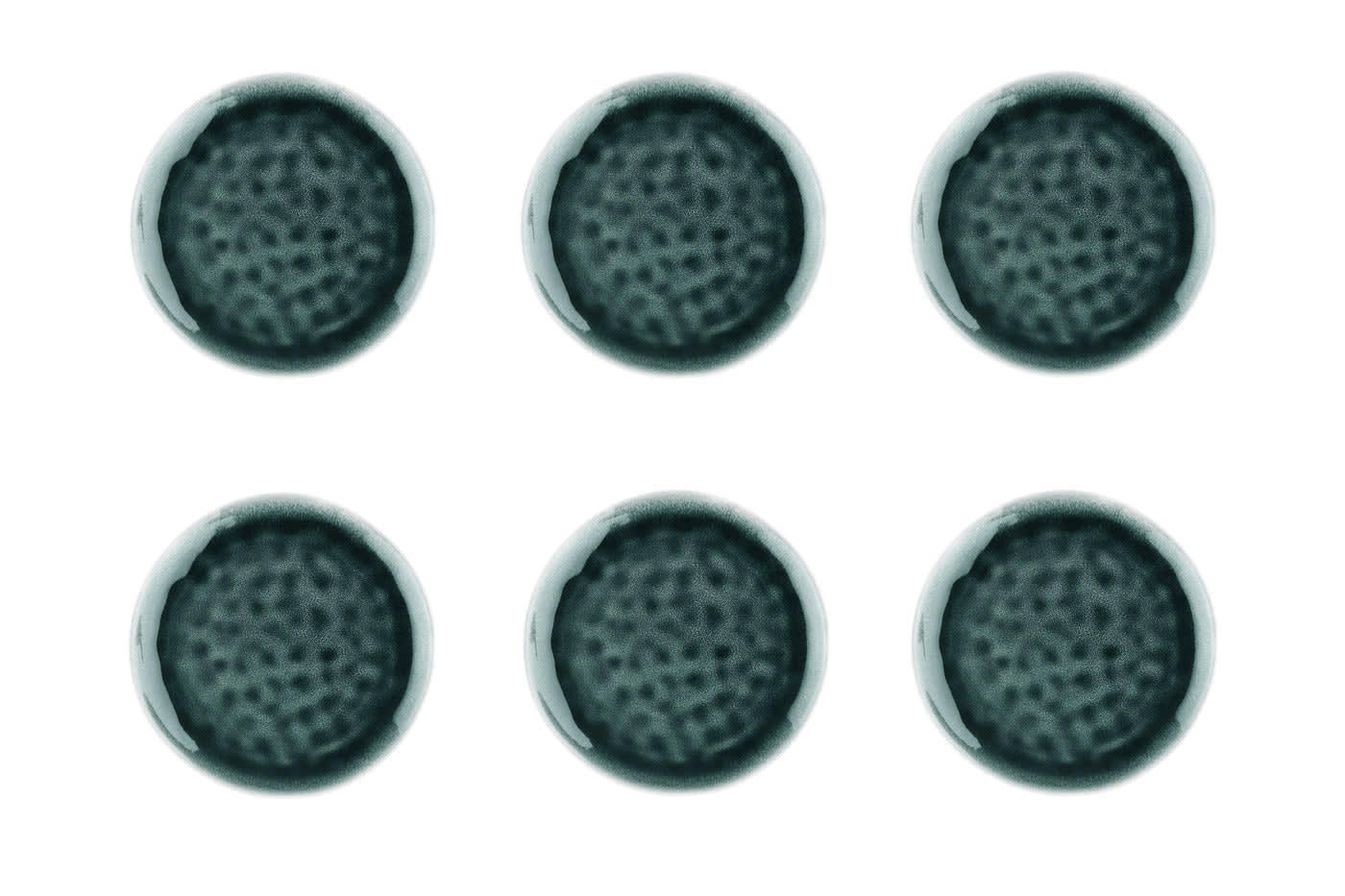 MOON - Lot de 6 assiettes à dessert en grès bleu D21