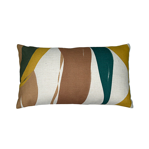 Coussin de sol Ornami L.50 x l.30 cm motif blanc kaki