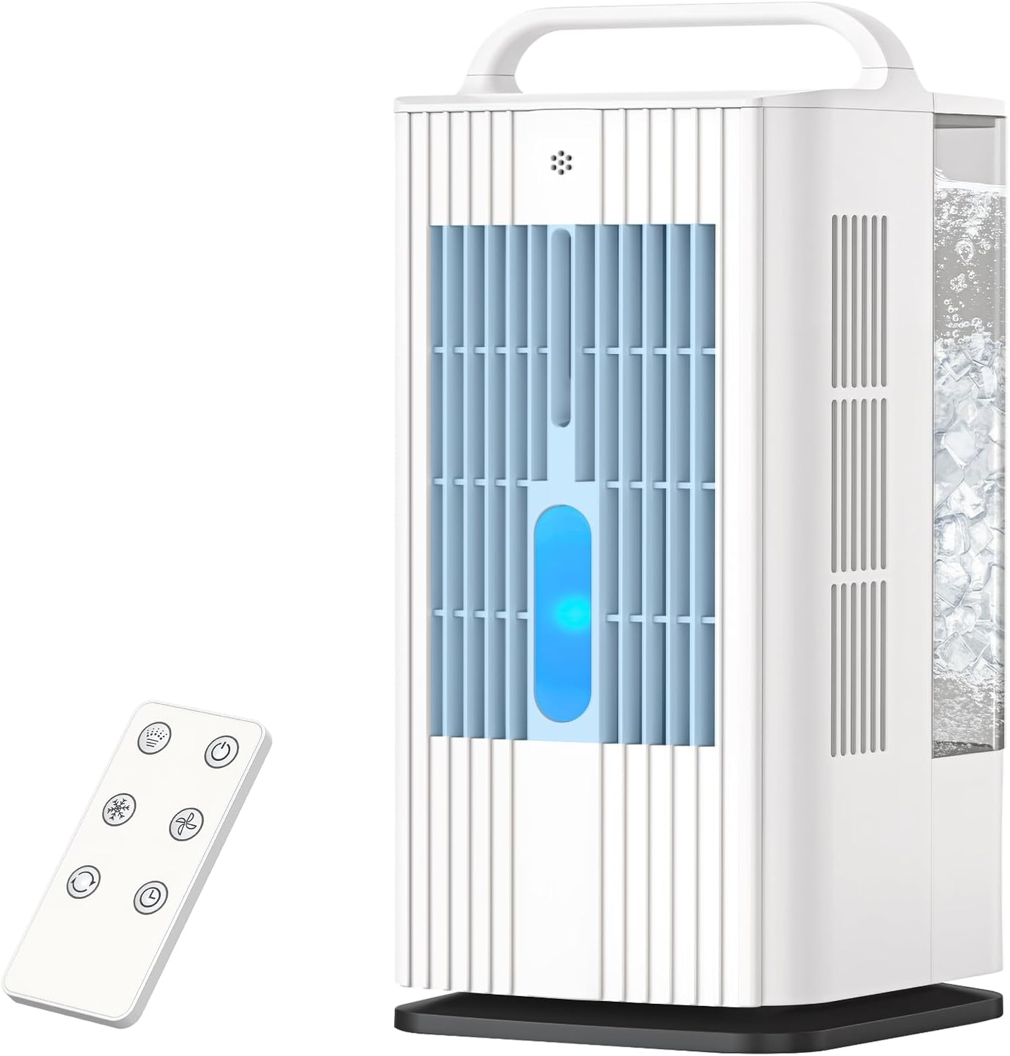 4-in-1 Portable Air Conditioners: 1700ml Tank Mini Air Conditioner with 120° Oscillating 16.5ft Remote - Evaporative Air Cooler with 3 Speed & 7 Lights 1-7H Timer - Portable AC Unit for Bedroom