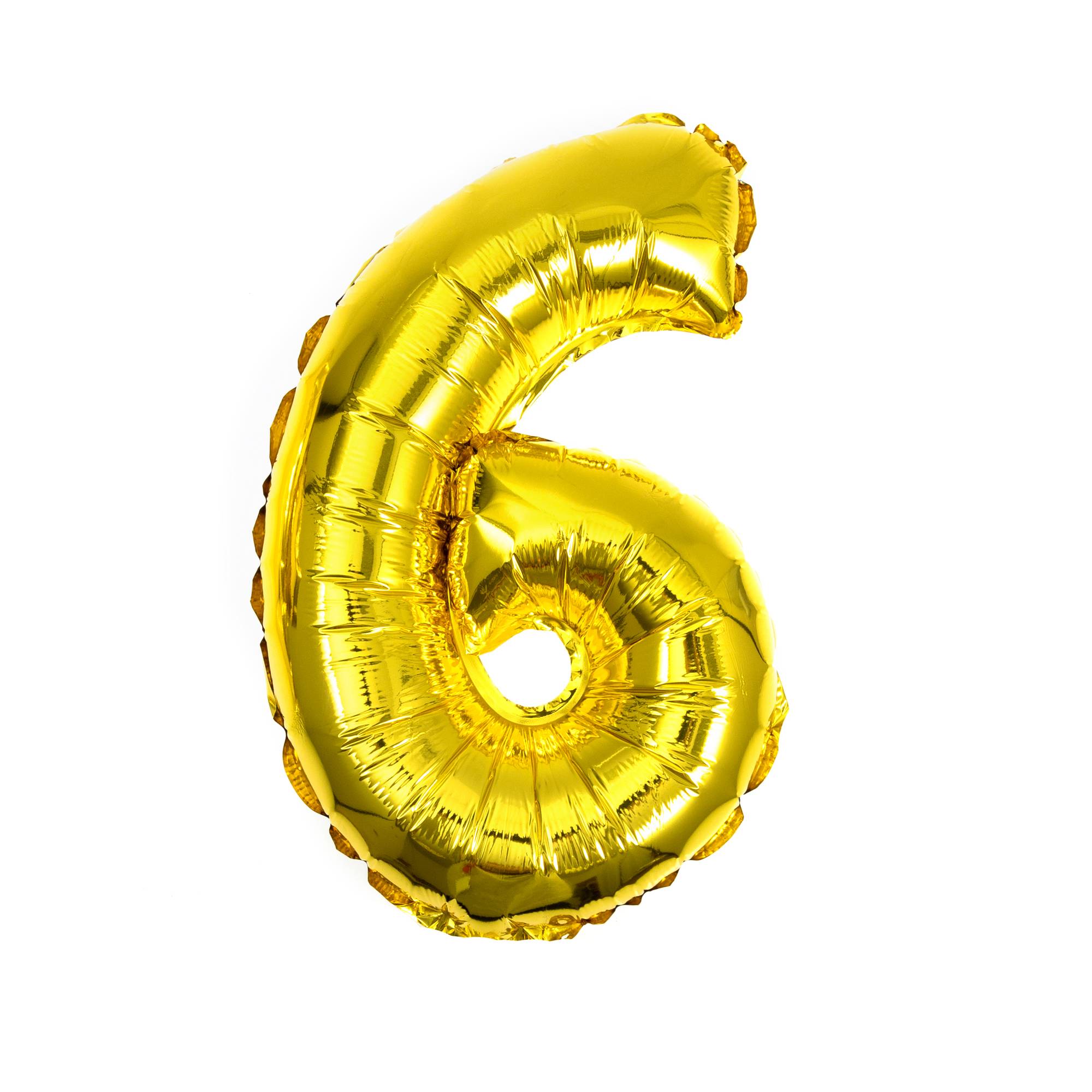Gold Foil Number 6 Balloon