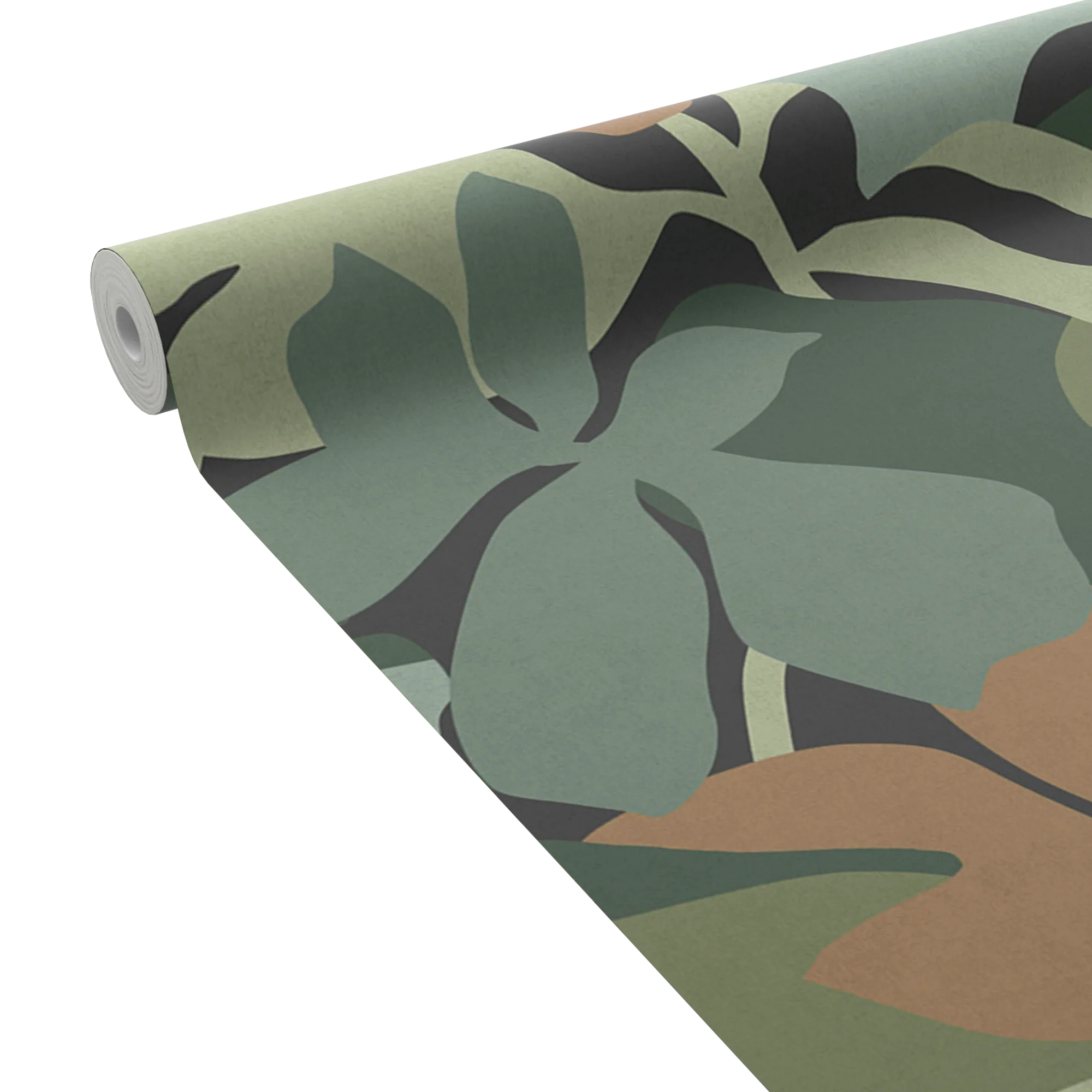 4MURS Papier peint intissé ROZENN vert clair et vert olive