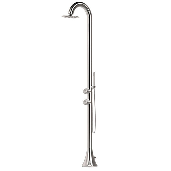 Douche de piscine SINED Luna en acier inoxydable brosse Douchette flexible Eau chaude et froide