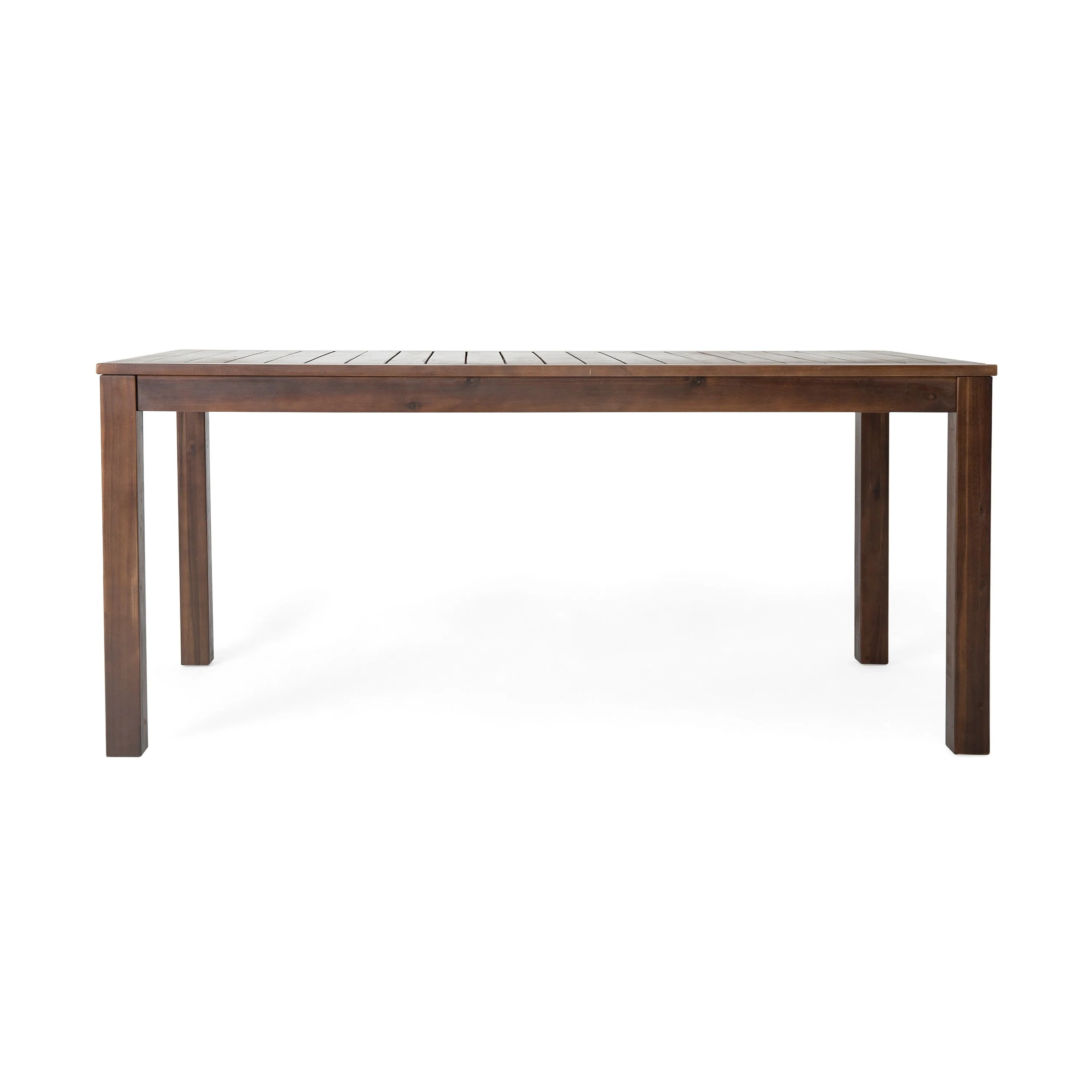 Feya Outdoor Dining Table, 69 Rectangular Top, Brown Acacia Wood